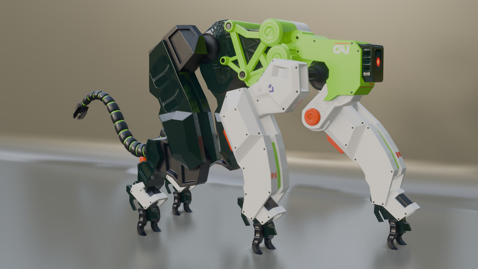 Sci-Fi Robot Futuristic Quadruped 3D model_18