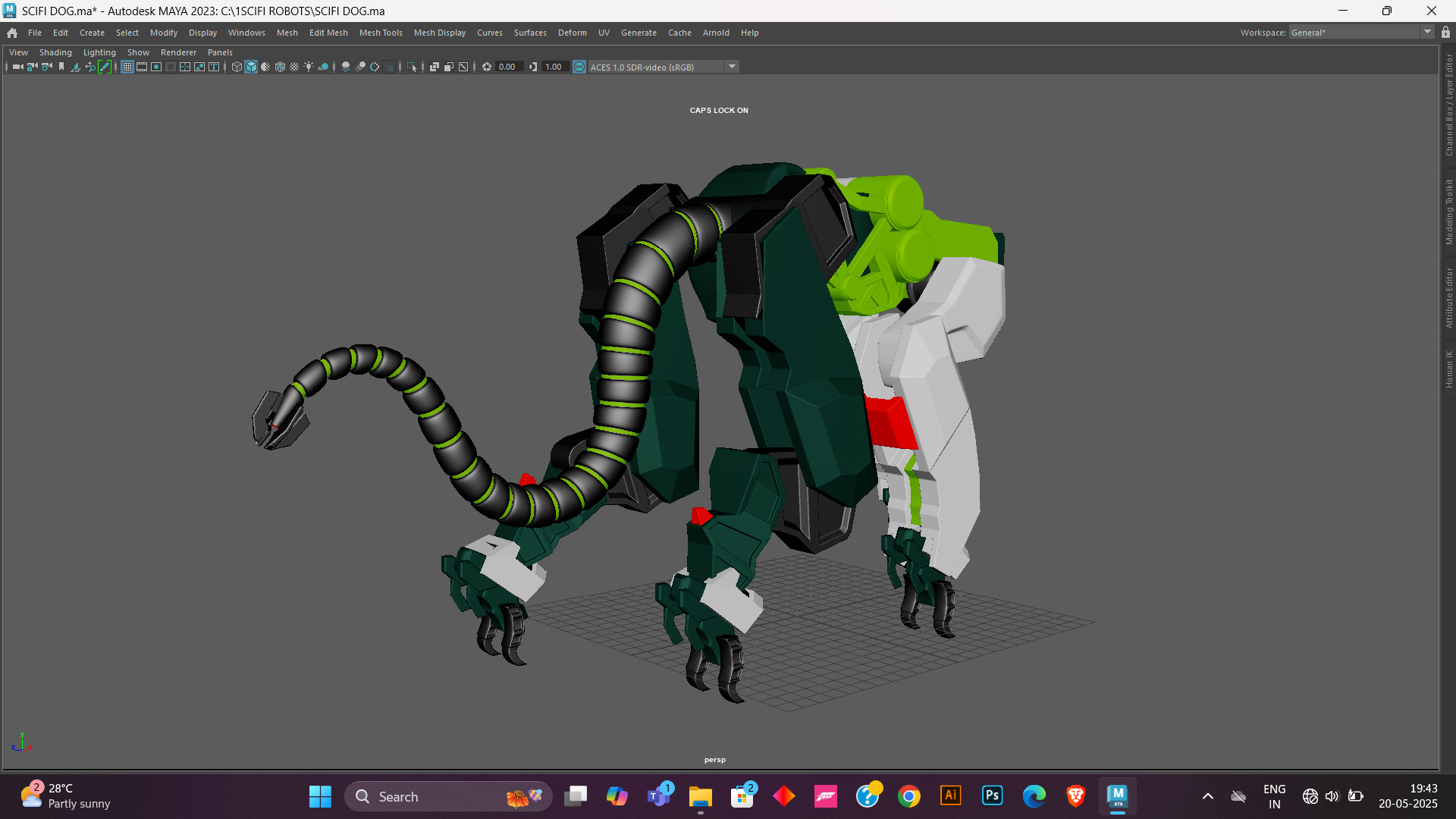 Sci-Fi Robot Futuristic Quadruped 3D model_9
