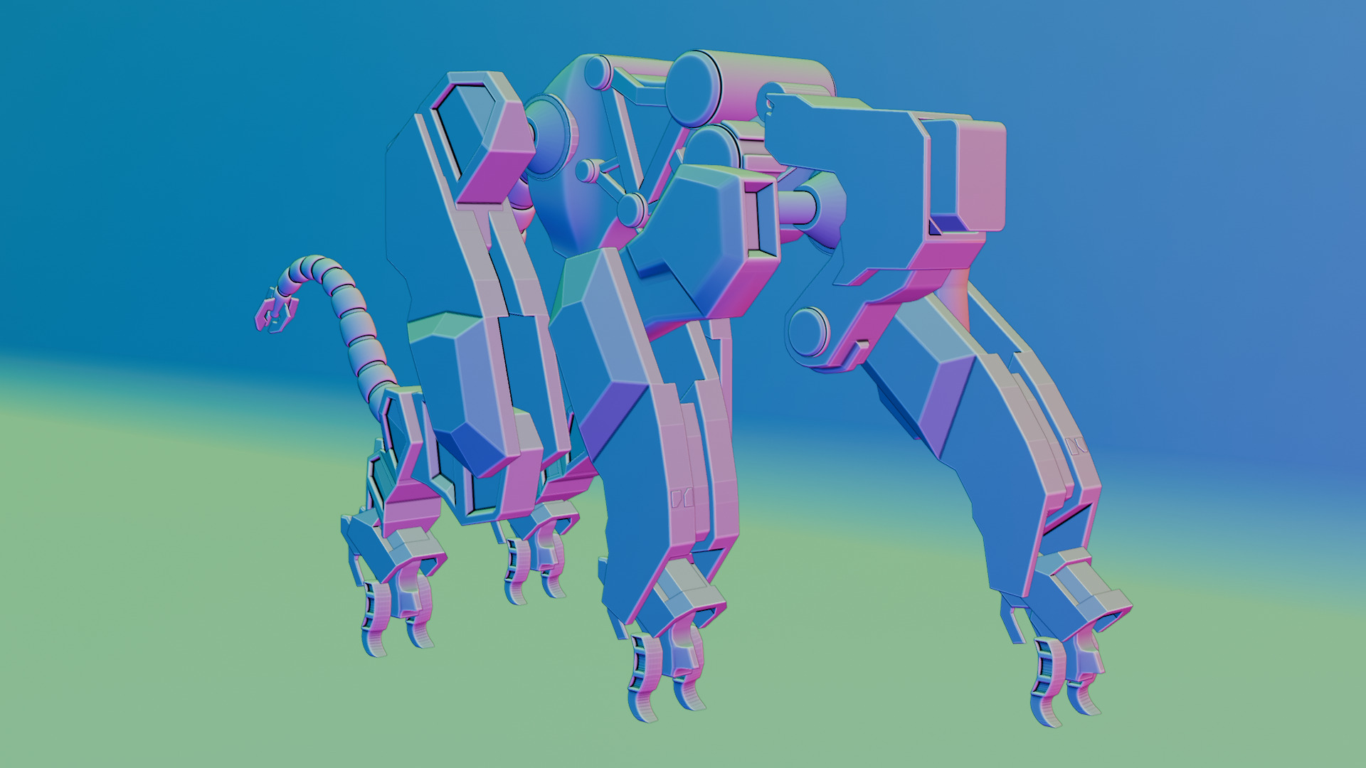 Sci-Fi Robot Futuristic Quadruped 3D model_53