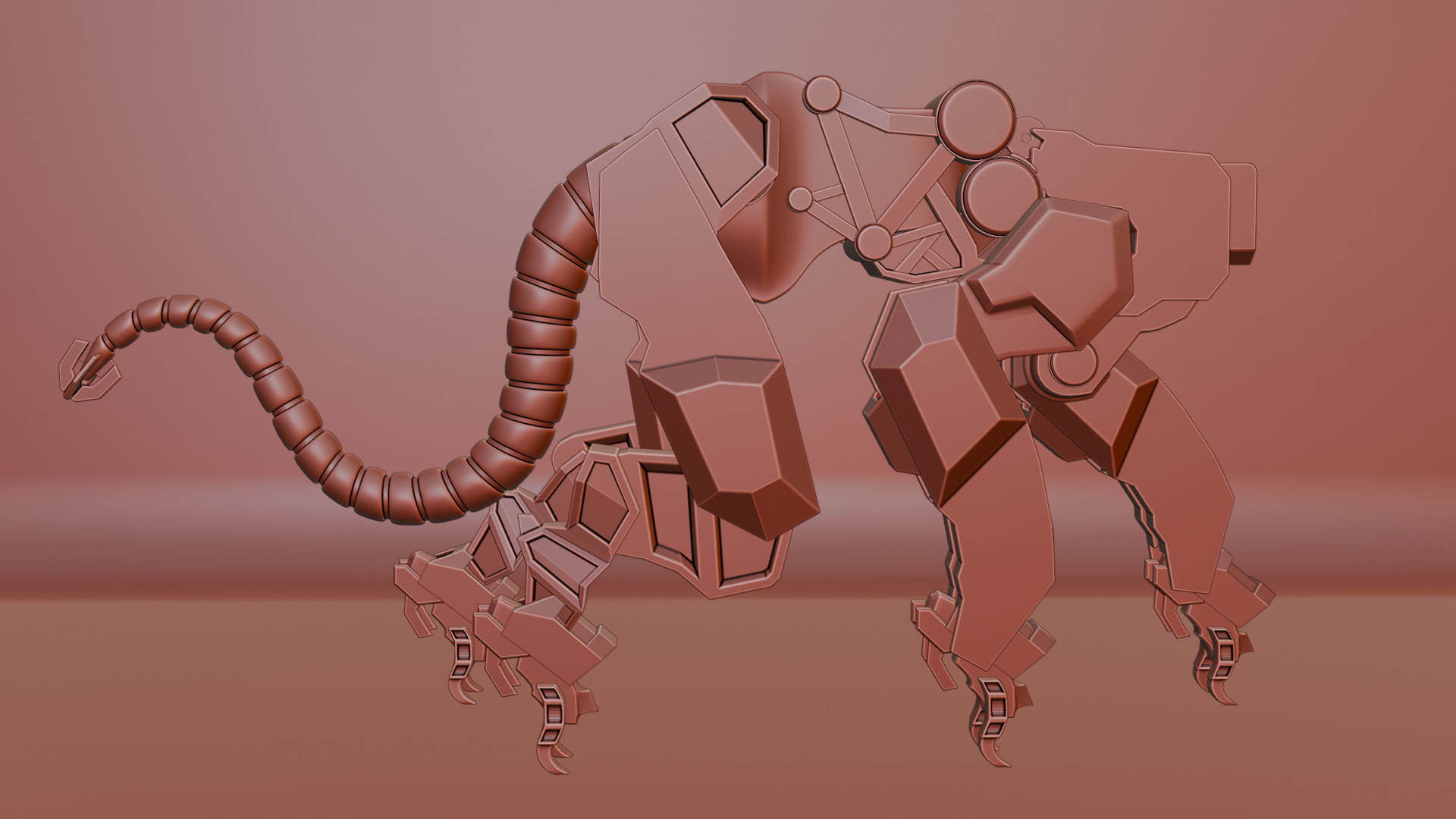 Sci-Fi Robot Futuristic Quadruped 3D model_60