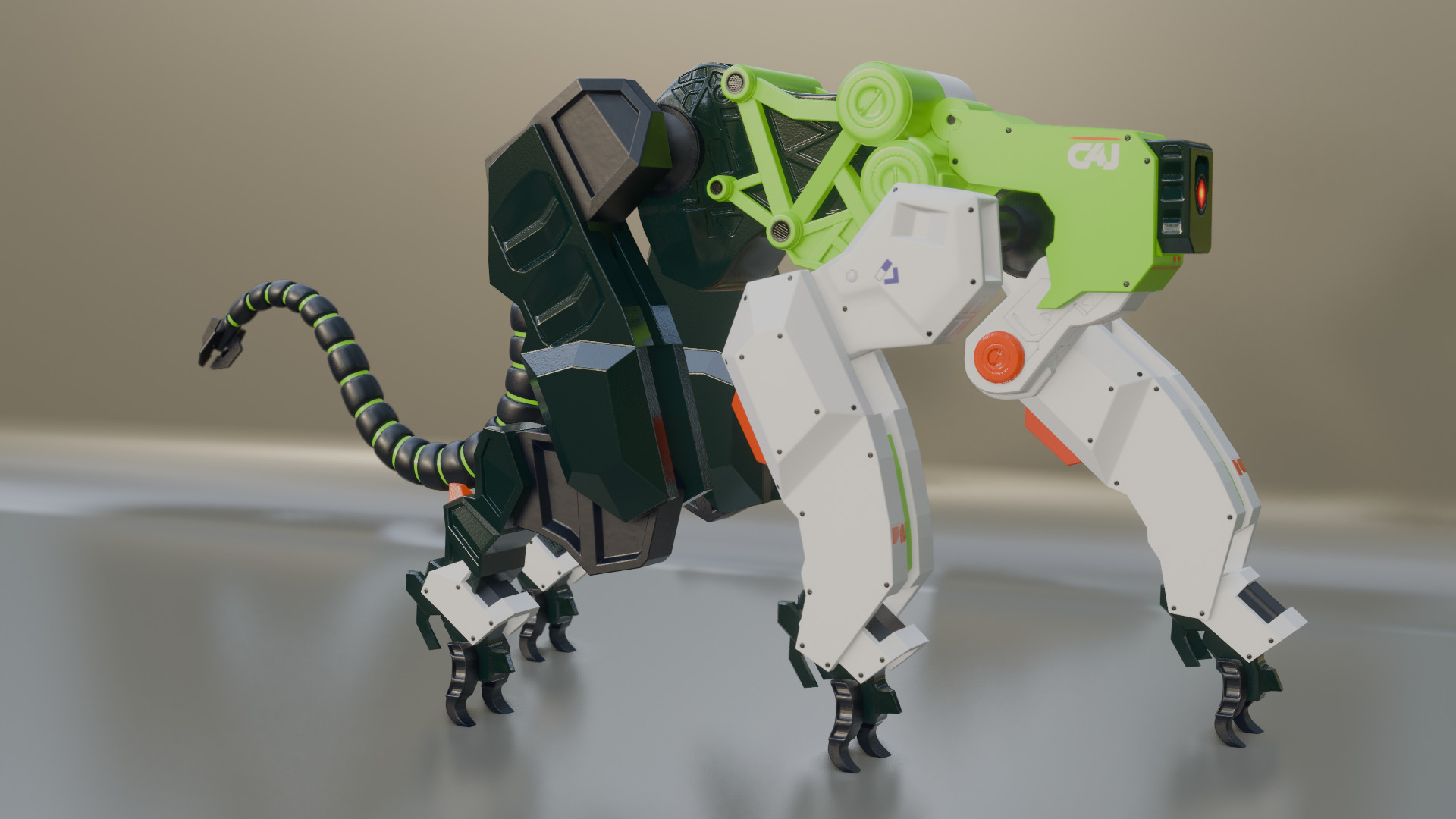 Sci-Fi Robot Futuristic Quadruped 3D model_23