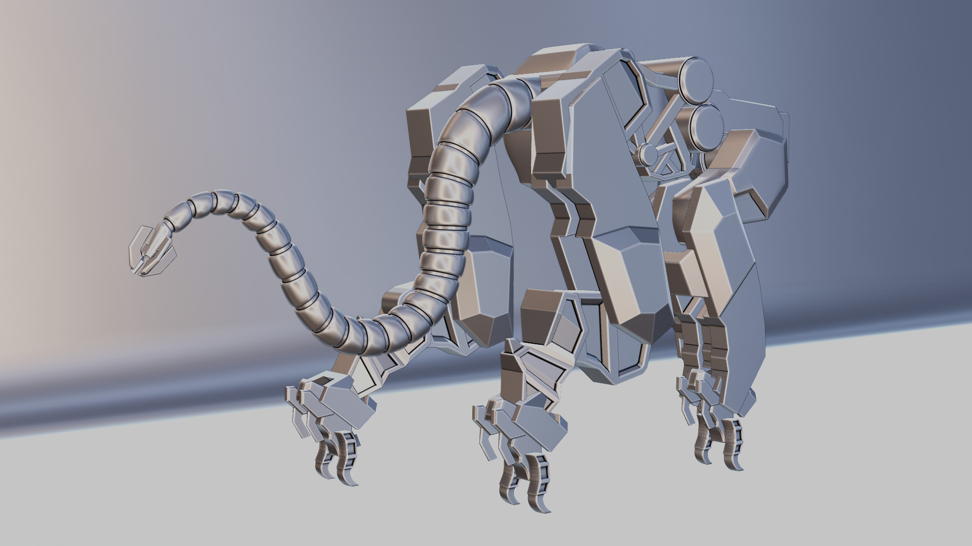 Sci-Fi Robot Futuristic Quadruped 3D model_45