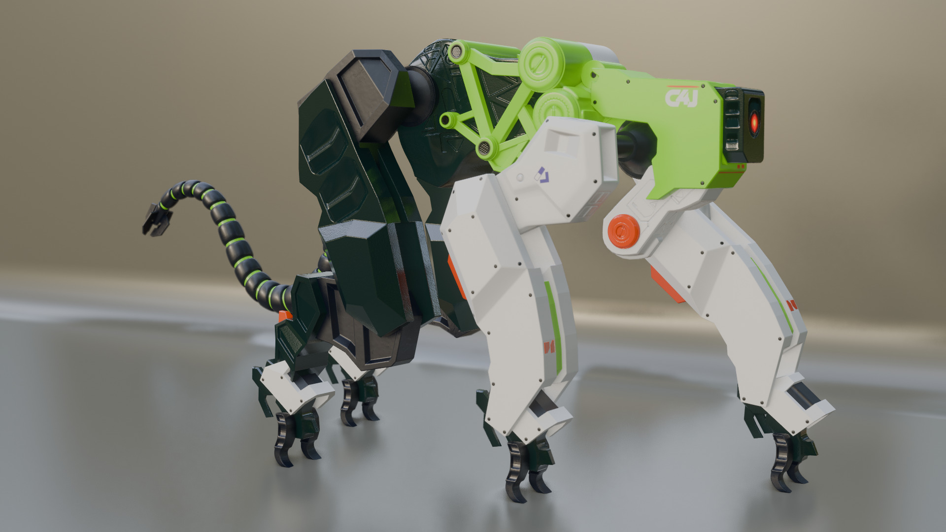 Sci-Fi Robot Futuristic Quadruped 3D model_20