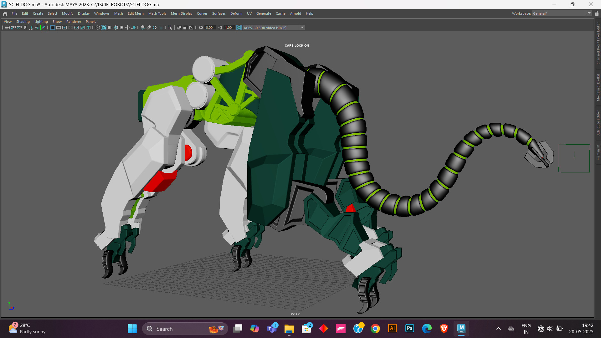Sci-Fi Robot Futuristic Quadruped 3D model_7