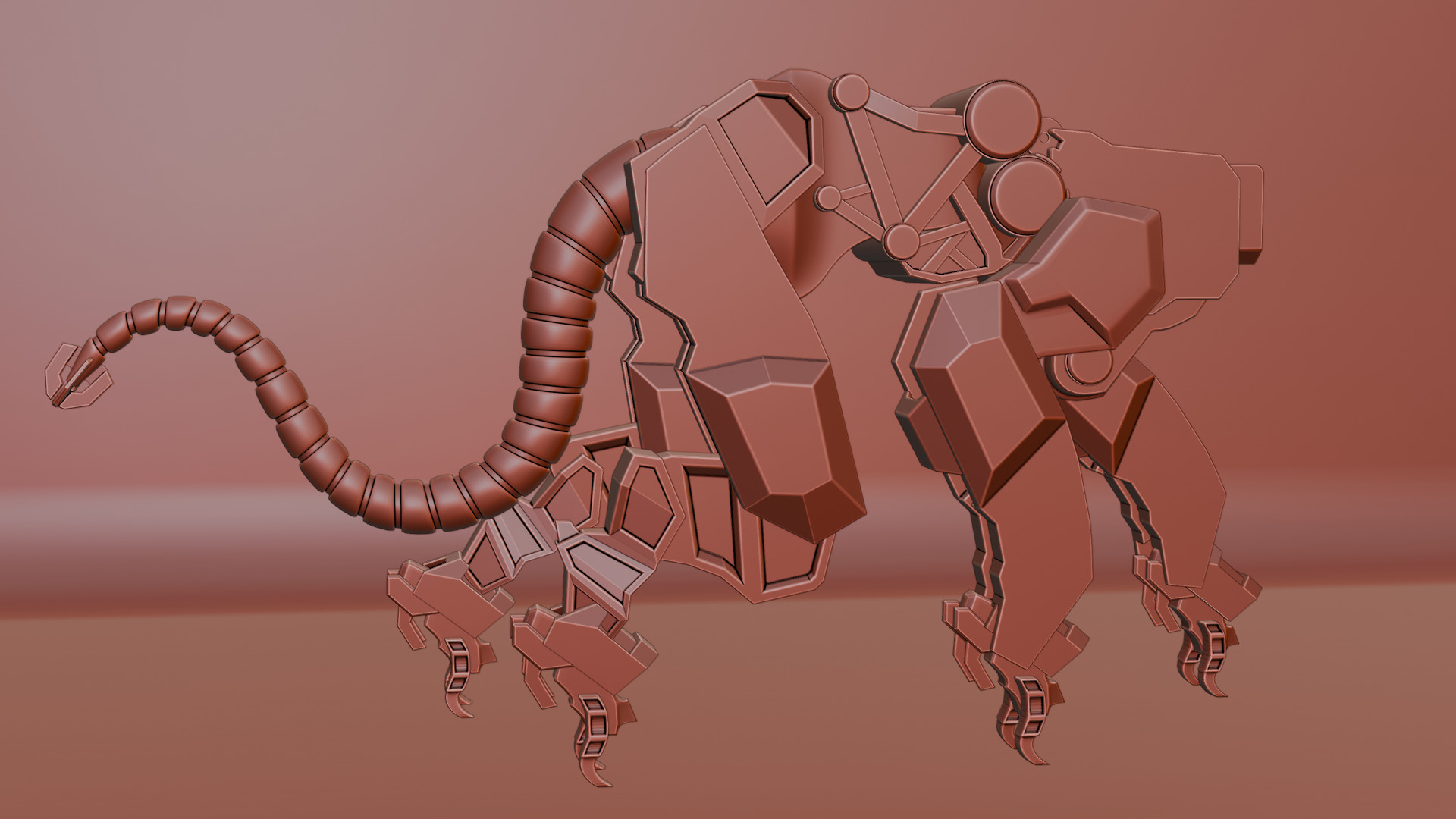 Sci-Fi Robot Futuristic Quadruped 3D model_71