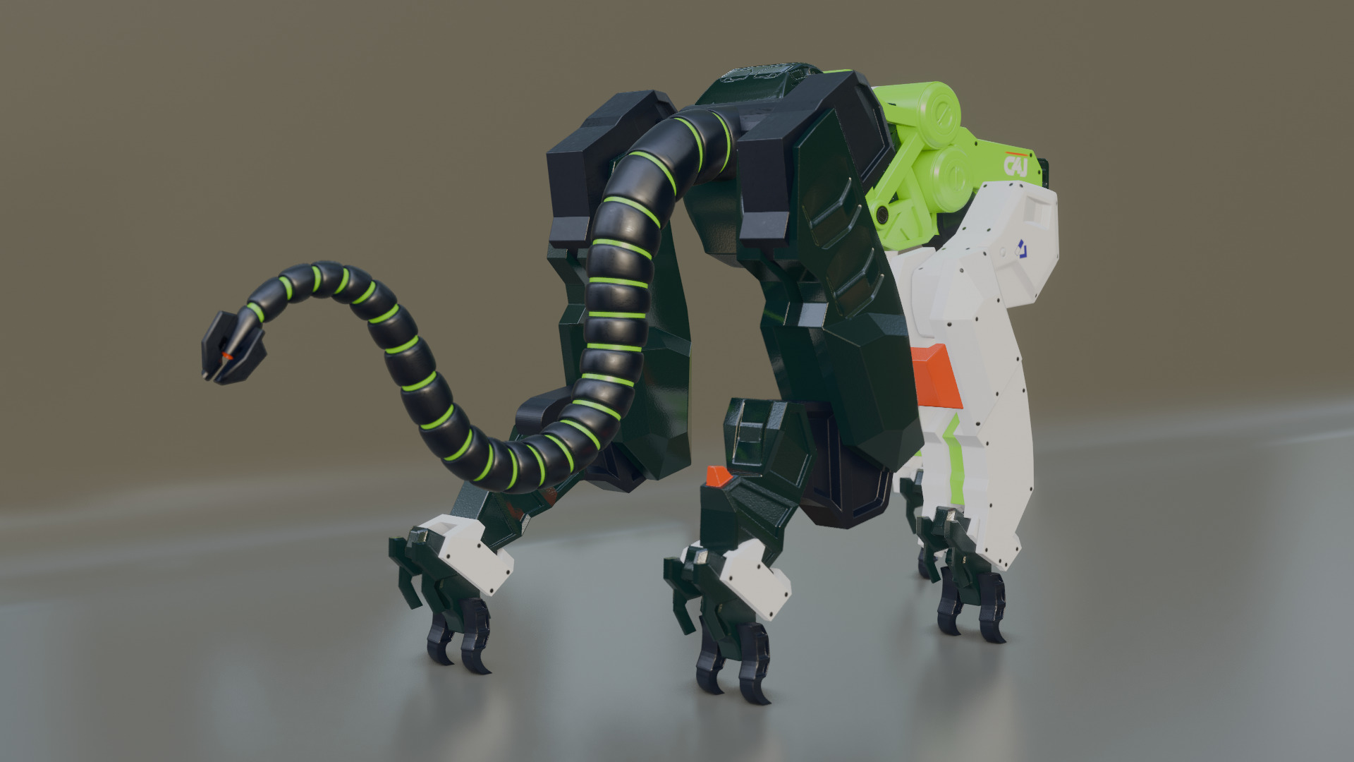 Sci-Fi Robot Futuristic Quadruped 3D model_37