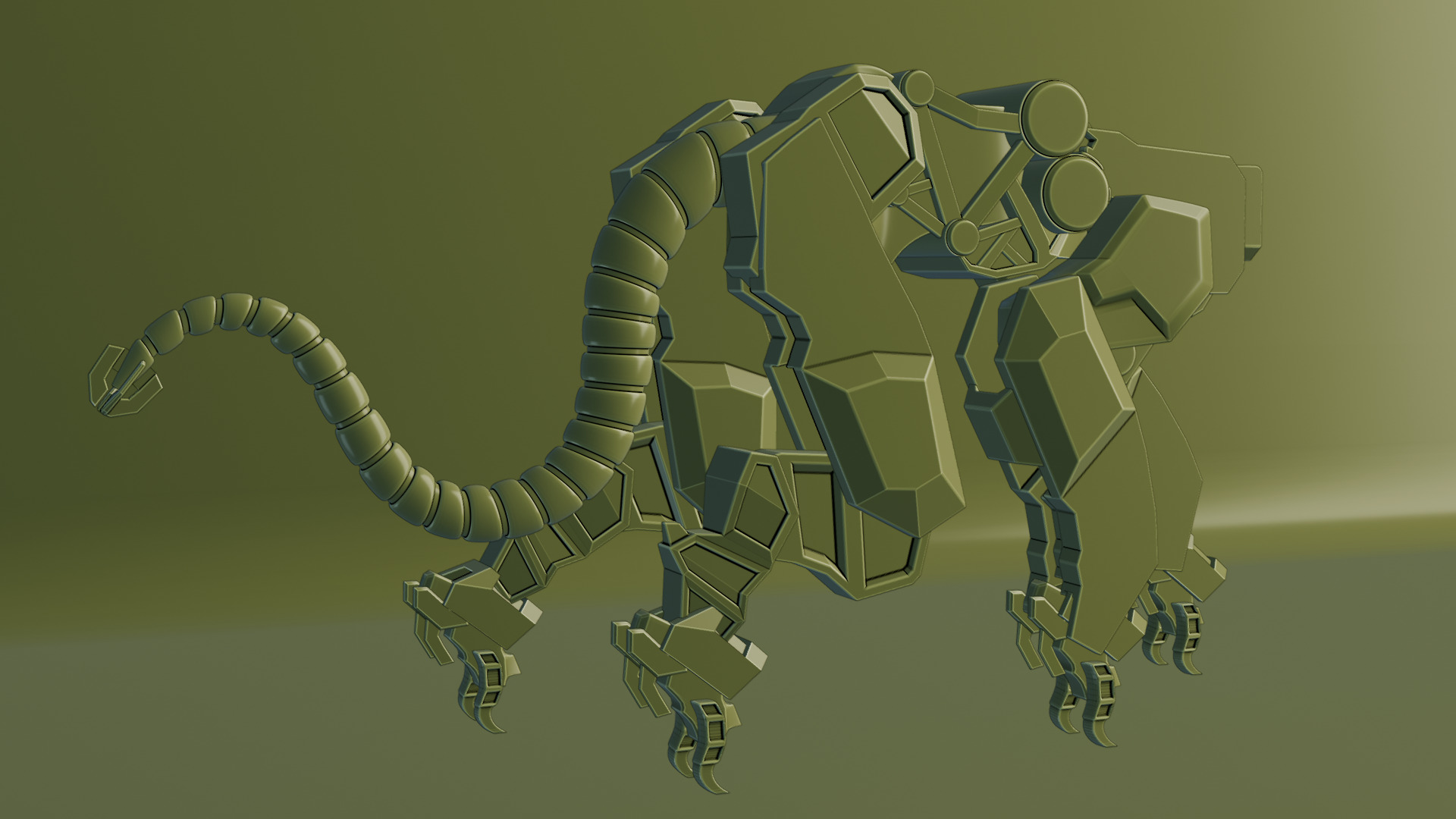 Sci-Fi Robot Futuristic Quadruped 3D model_47
