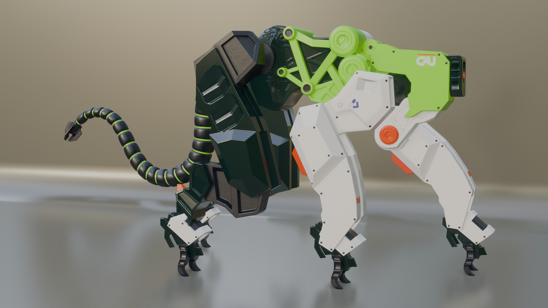 Sci-Fi Robot Futuristic Quadruped 3D model_31