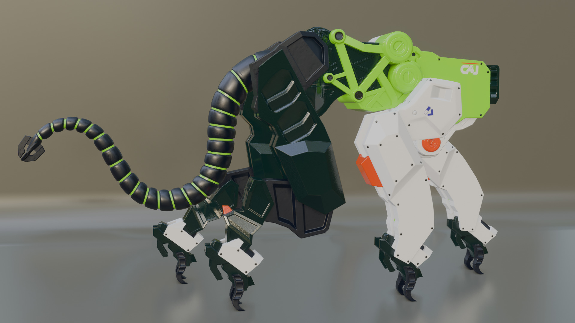 Sci-Fi Robot Futuristic Quadruped 3D model_40