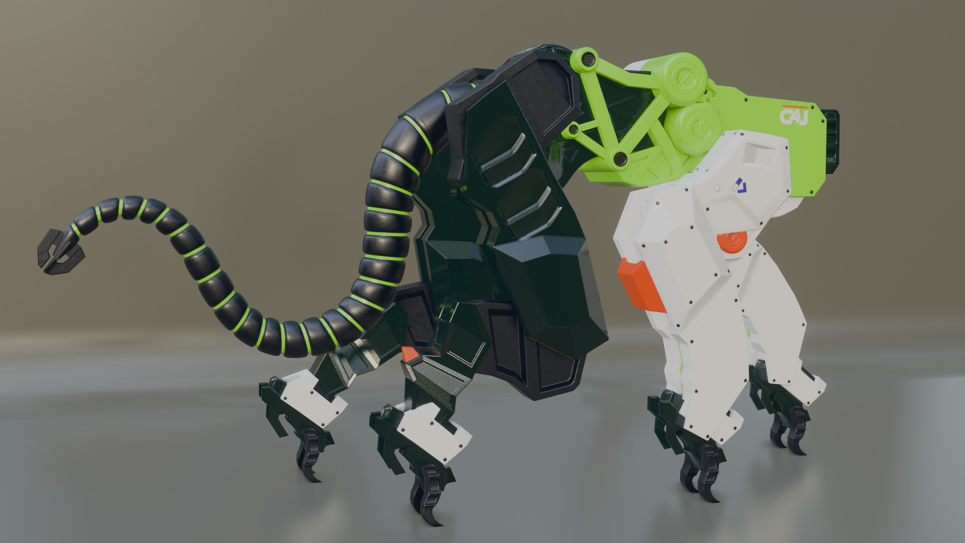 Sci-Fi Robot Futuristic Quadruped 3D model_33