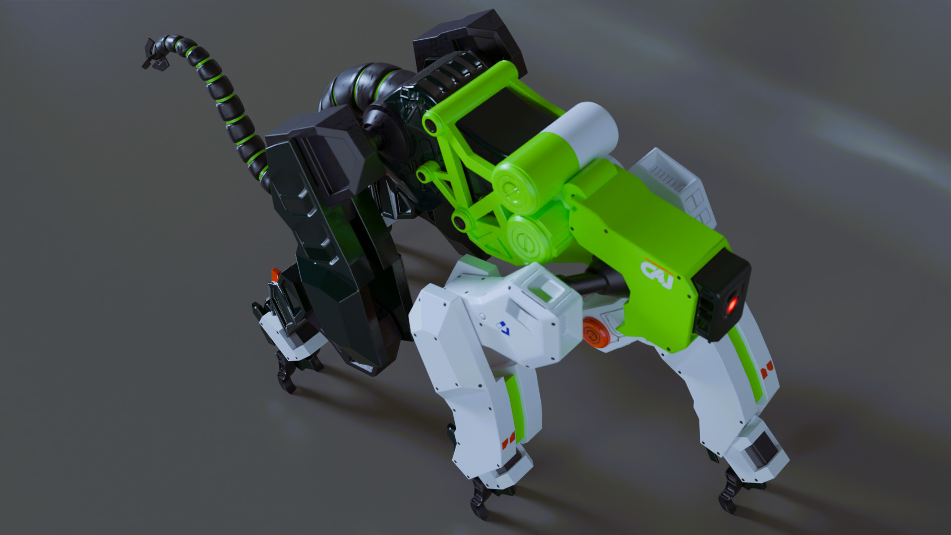 Sci-Fi Robot Futuristic Quadruped 3D model_3