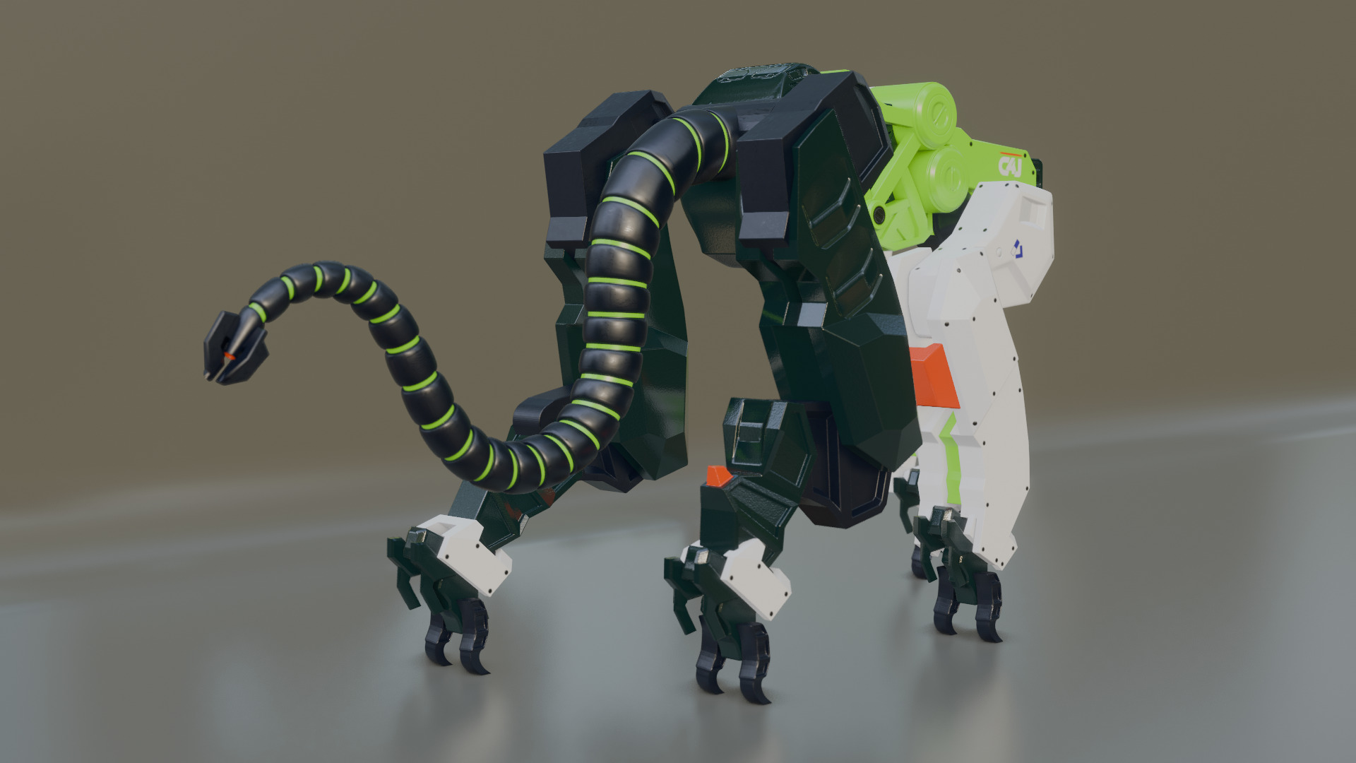 Sci-Fi Robot Futuristic Quadruped 3D model_15