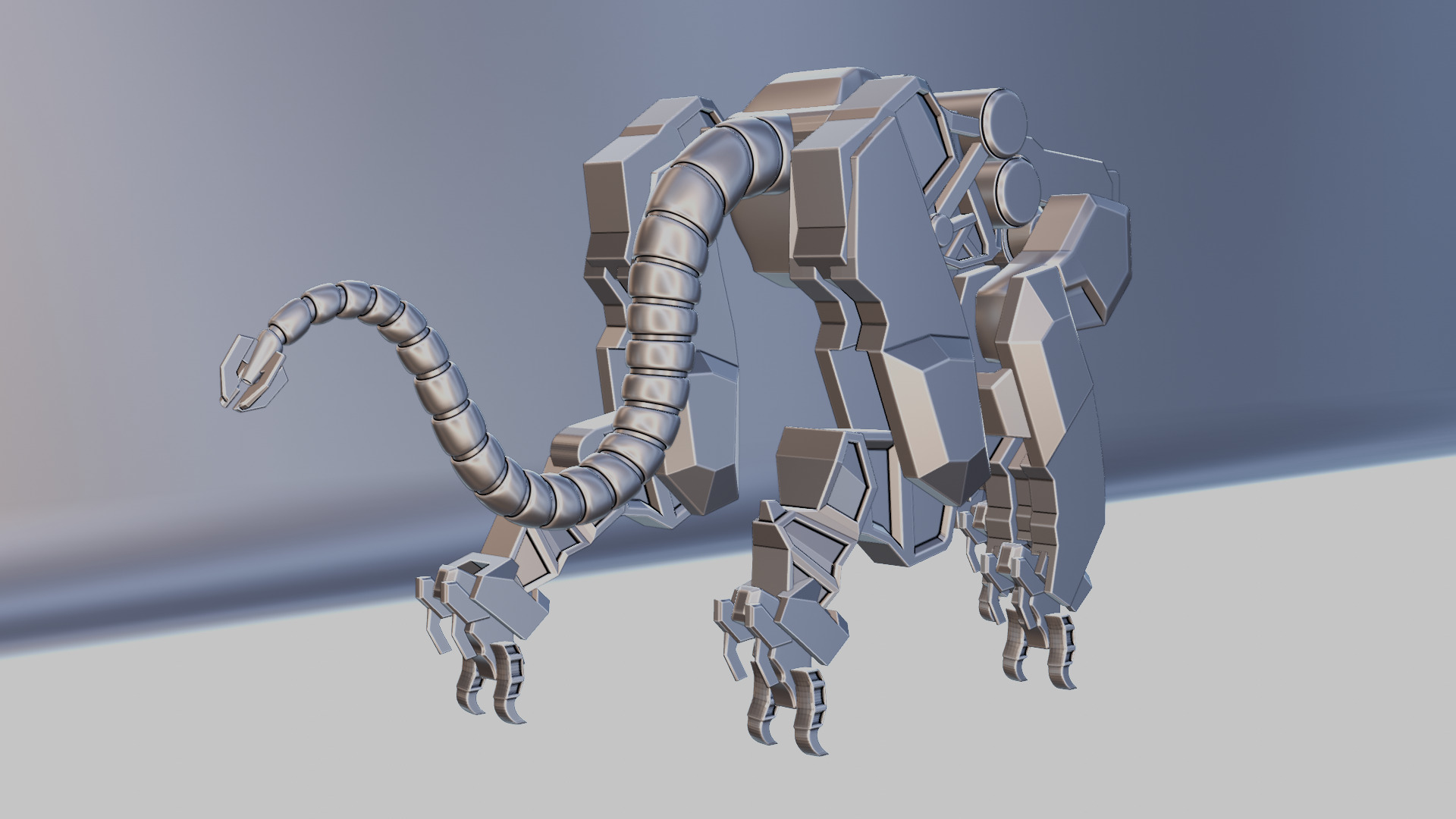 Sci-Fi Robot Futuristic Quadruped 3D model_46