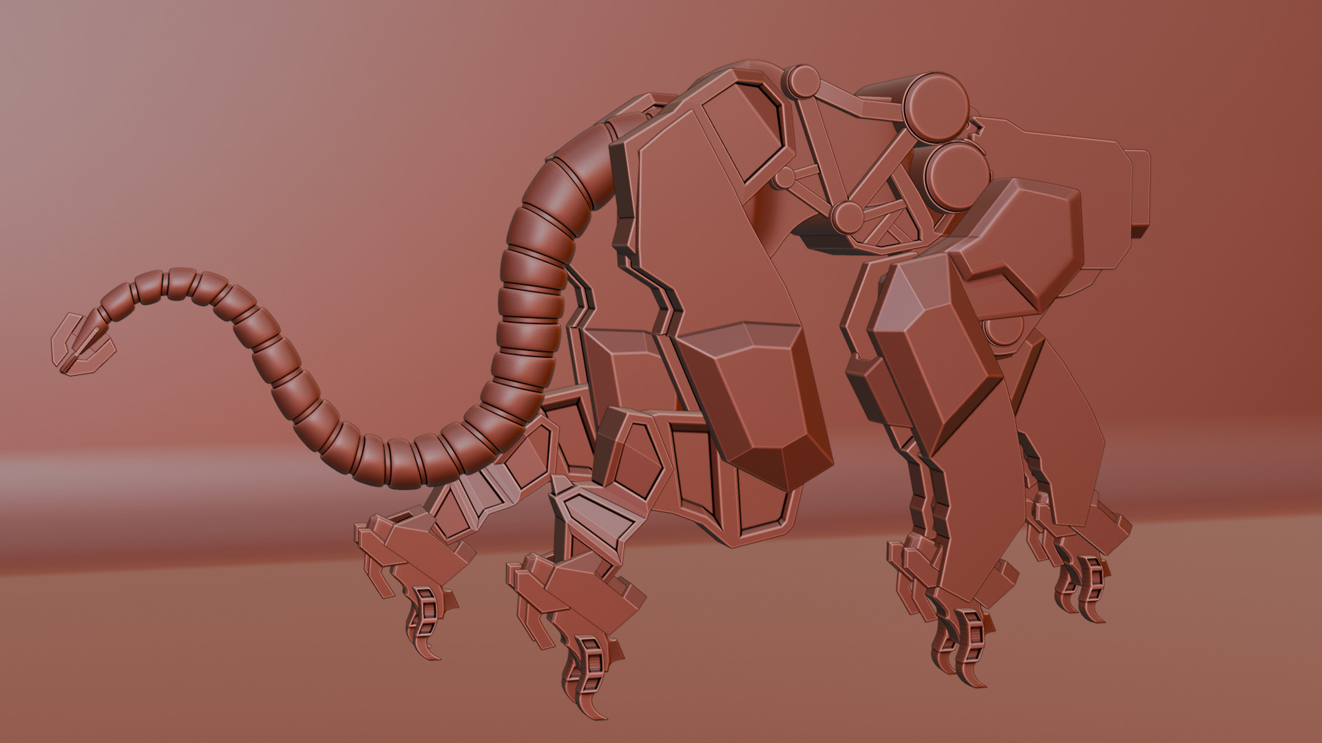Sci-Fi Robot Futuristic Quadruped 3D model_66