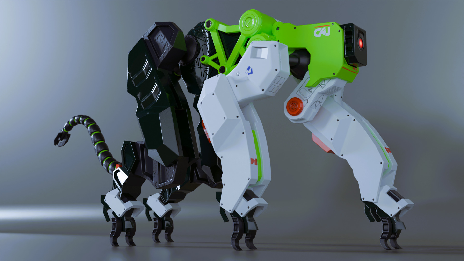 Sci-Fi Robot Futuristic Quadruped 3D model_1