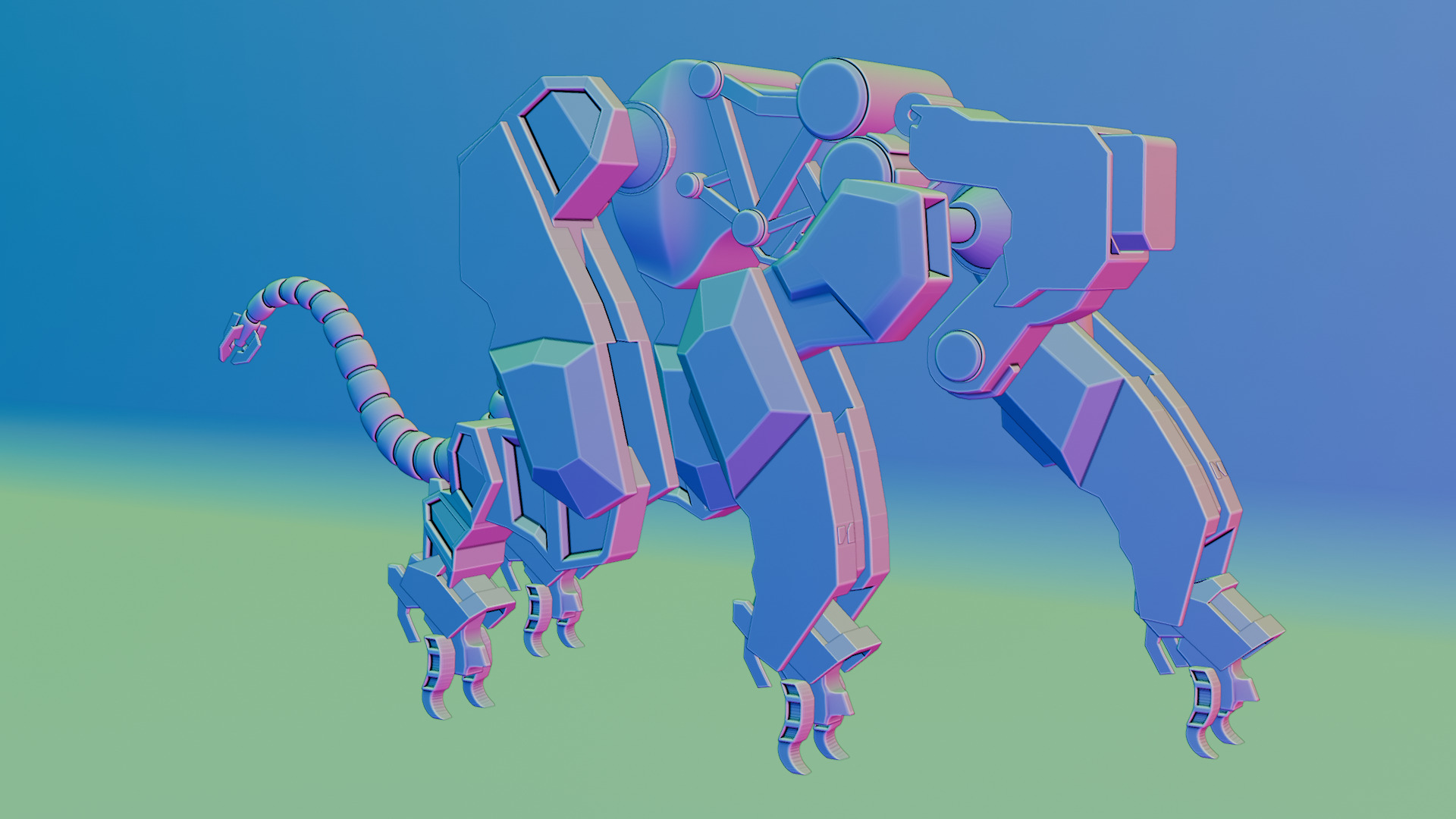 Sci-Fi Robot Futuristic Quadruped 3D model_61