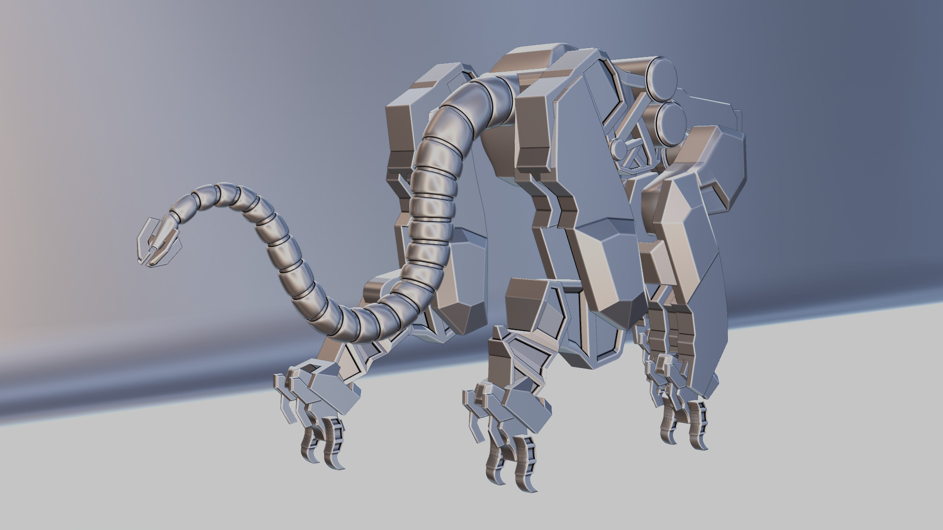 Sci-Fi Robot Futuristic Quadruped 3D model_44
