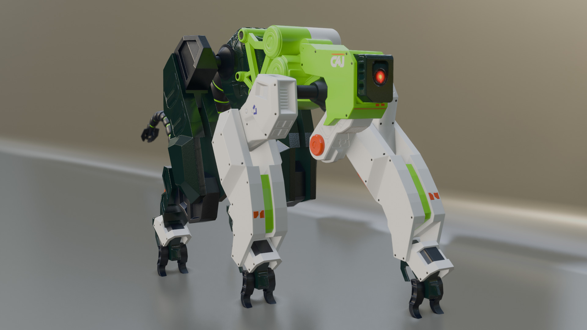 Sci-Fi Robot Futuristic Quadruped 3D model_14