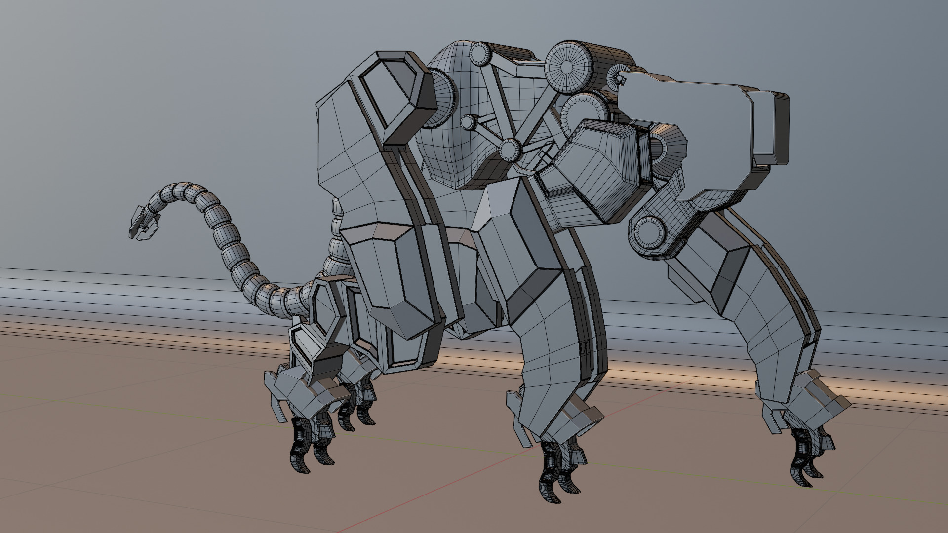 Sci-Fi Robot Futuristic Quadruped 3D model_58