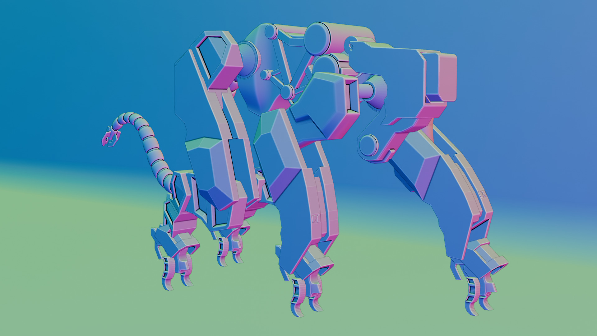 Sci-Fi Robot Futuristic Quadruped 3D model_69