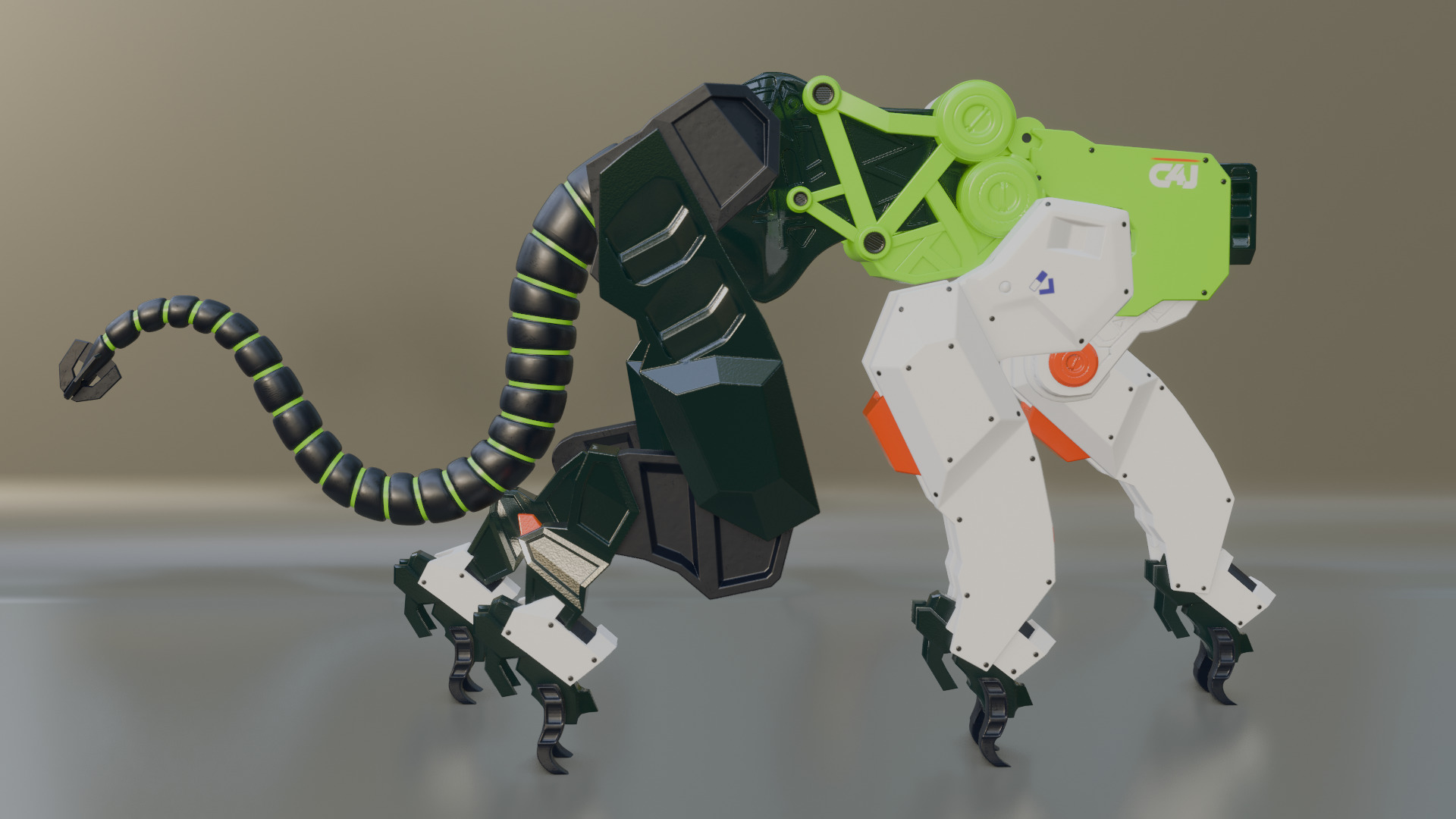 Sci-Fi Robot Futuristic Quadruped 3D model_29