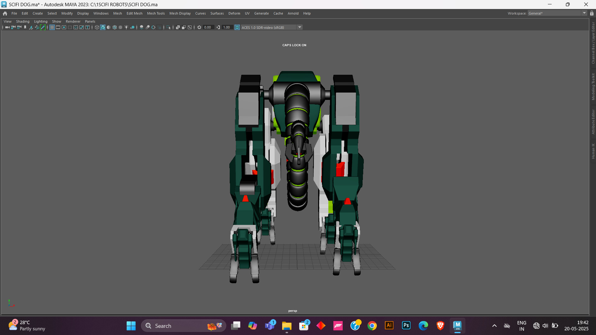 Sci-Fi Robot Futuristic Quadruped 3D model_8
