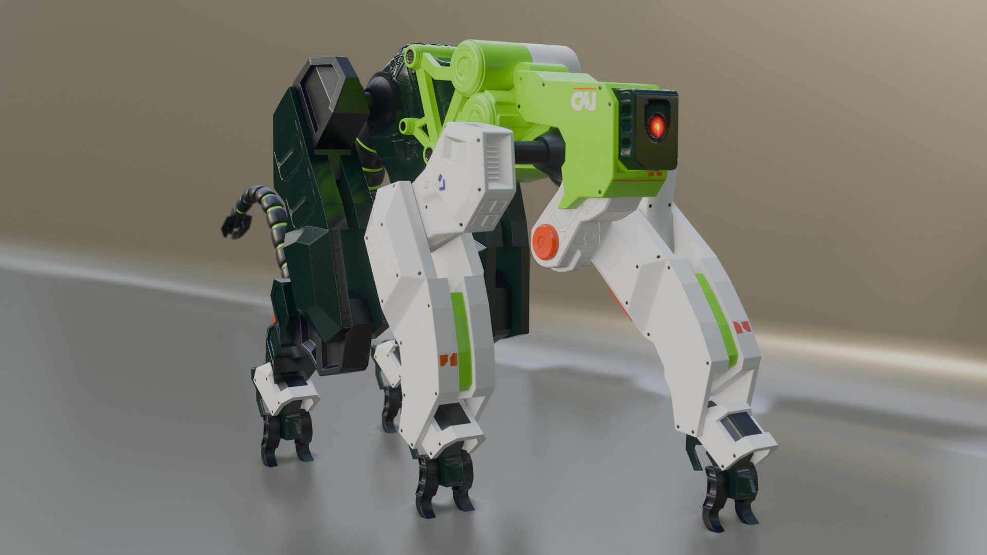 Sci-Fi Robot Futuristic Quadruped 3D model_19
