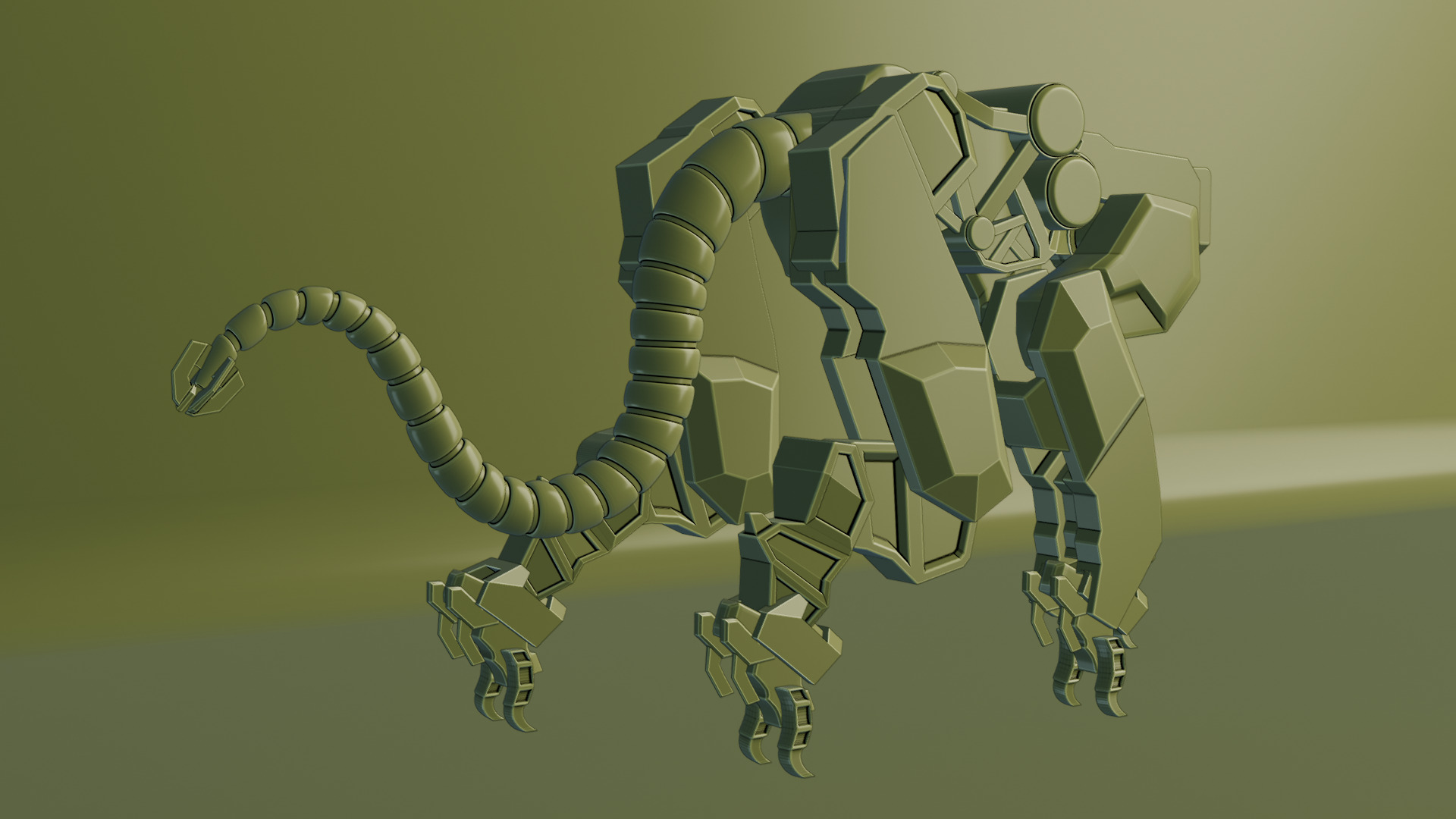Sci-Fi Robot Futuristic Quadruped 3D model_49