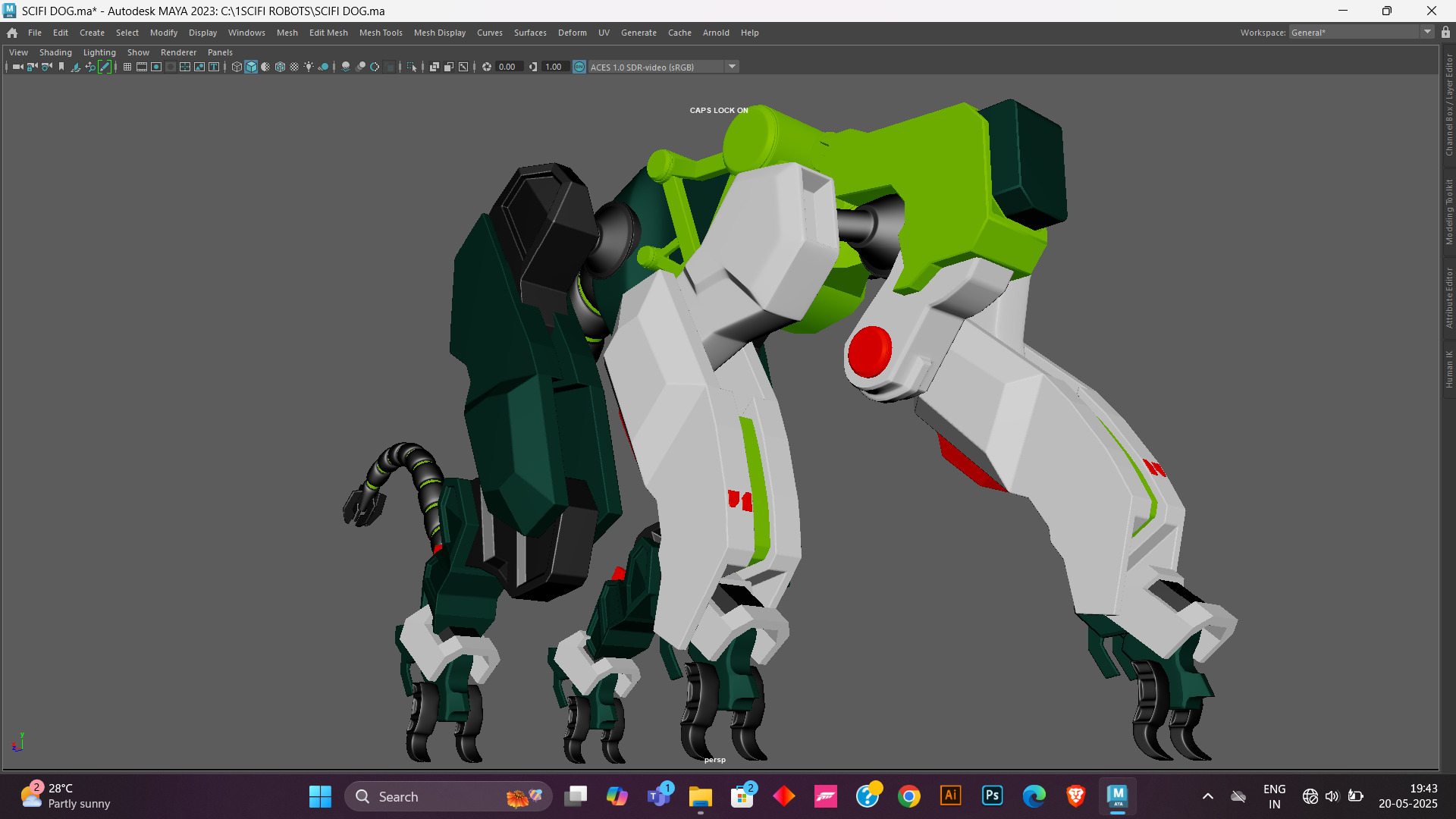 Sci-Fi Robot Futuristic Quadruped 3D model_11