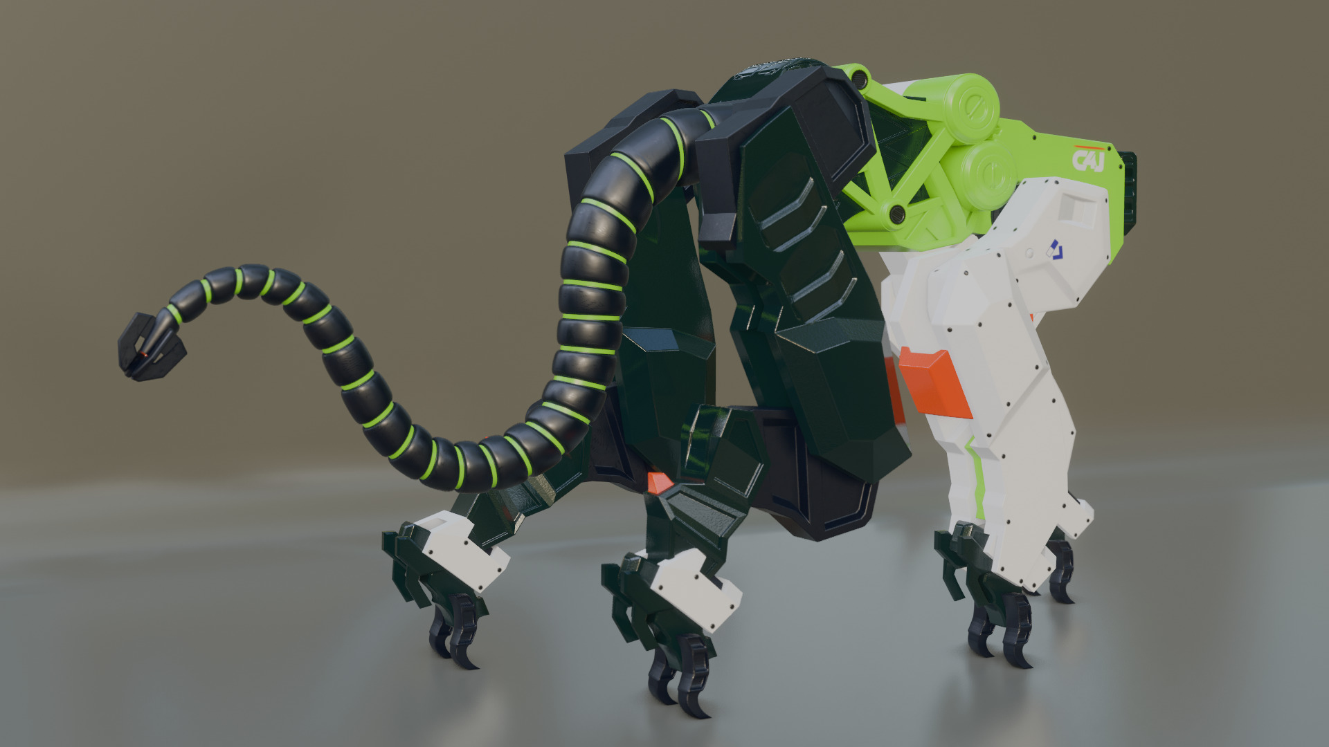 Sci-Fi Robot Futuristic Quadruped 3D model_39