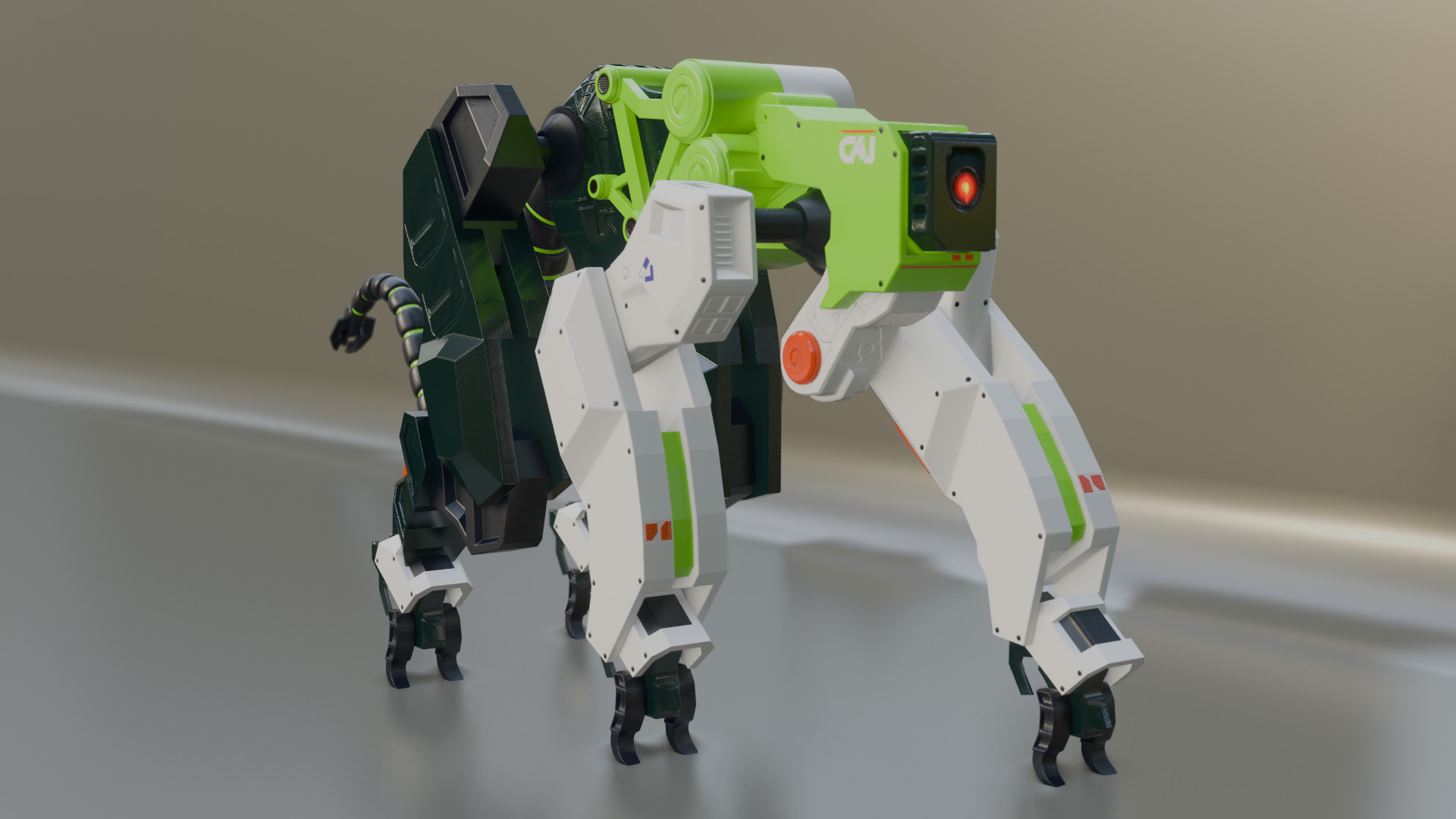 Sci-Fi Robot Futuristic Quadruped 3D model_16