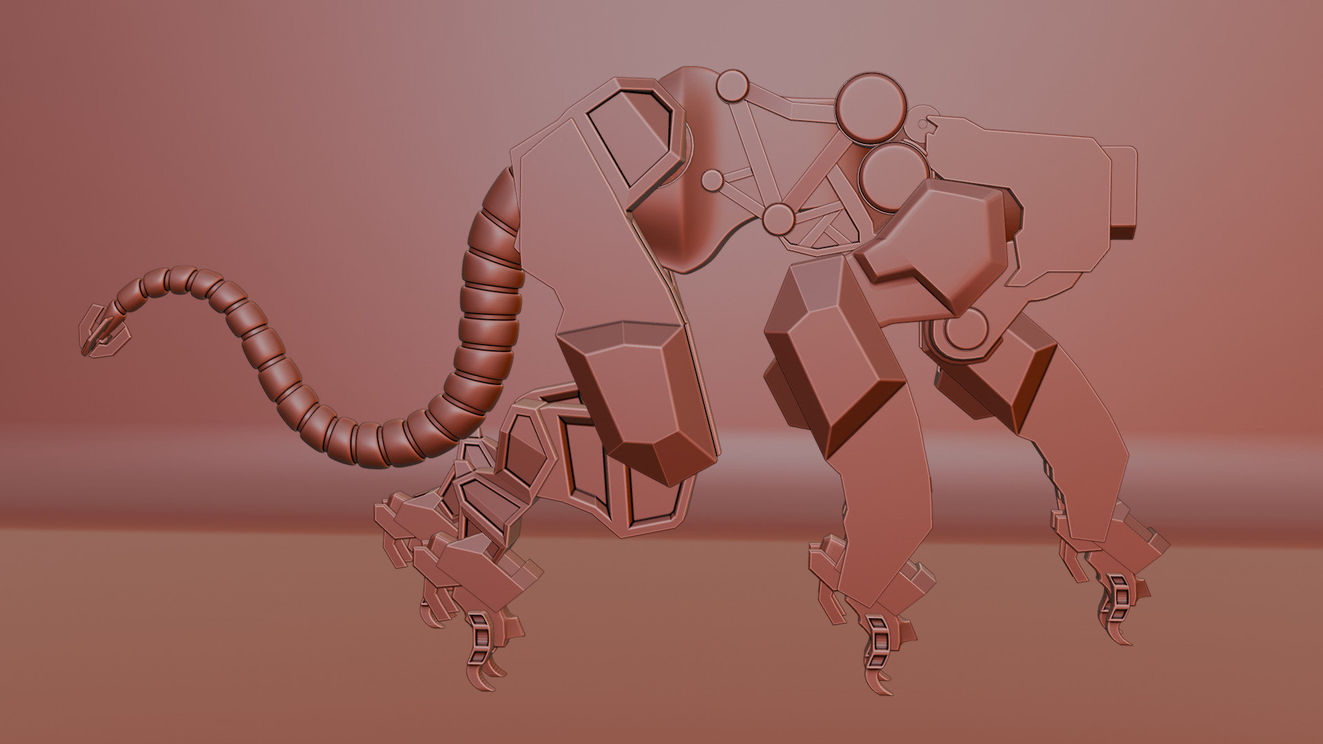 Sci-Fi Robot Futuristic Quadruped 3D model_63