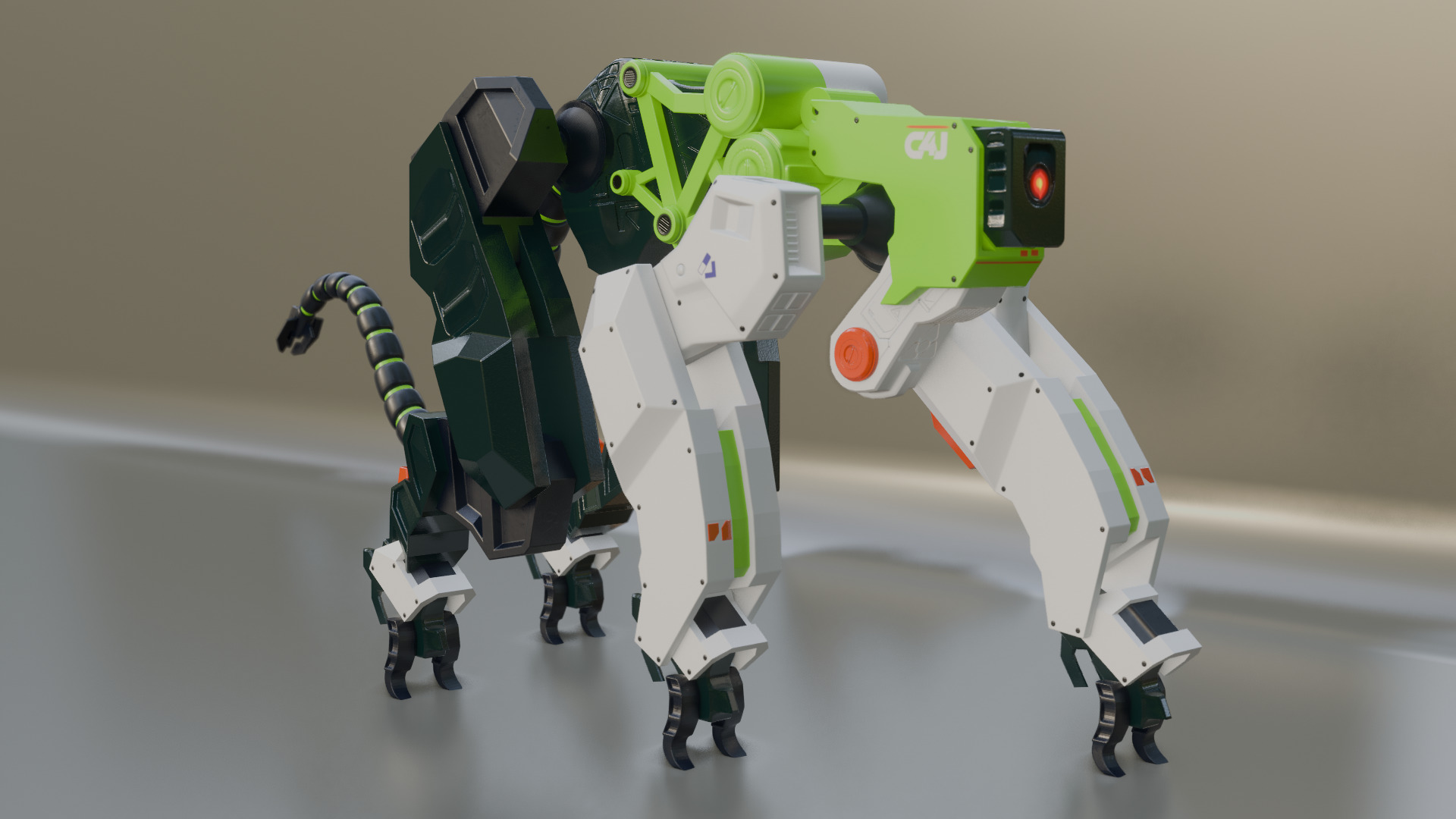 Sci-Fi Robot Futuristic Quadruped 3D model_13