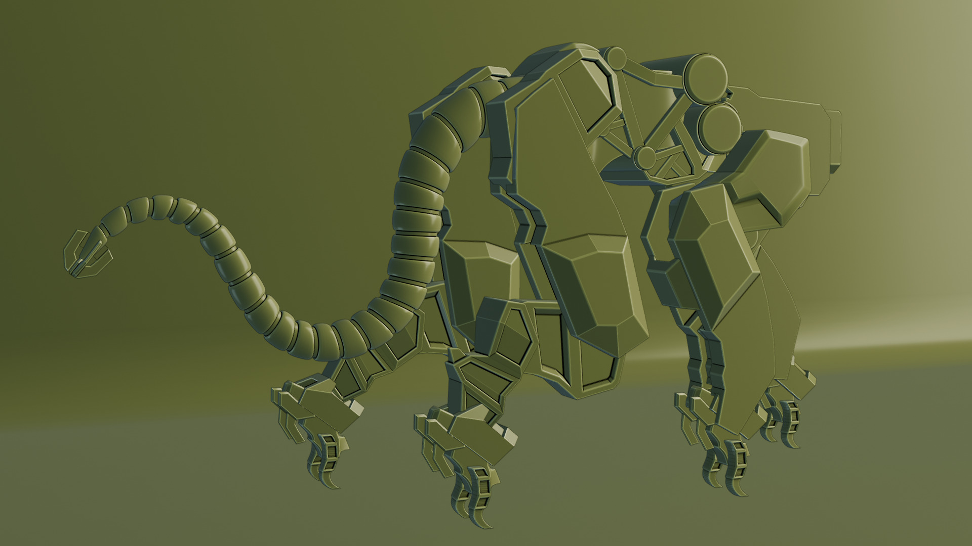 Sci-Fi Robot Futuristic Quadruped 3D model_50