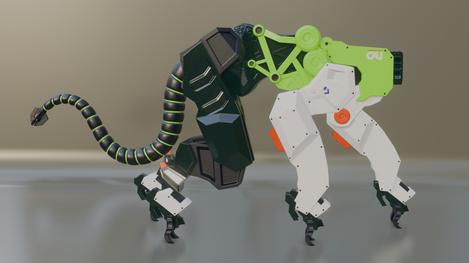 Sci-Fi Robot Futuristic Quadruped 3D model_28