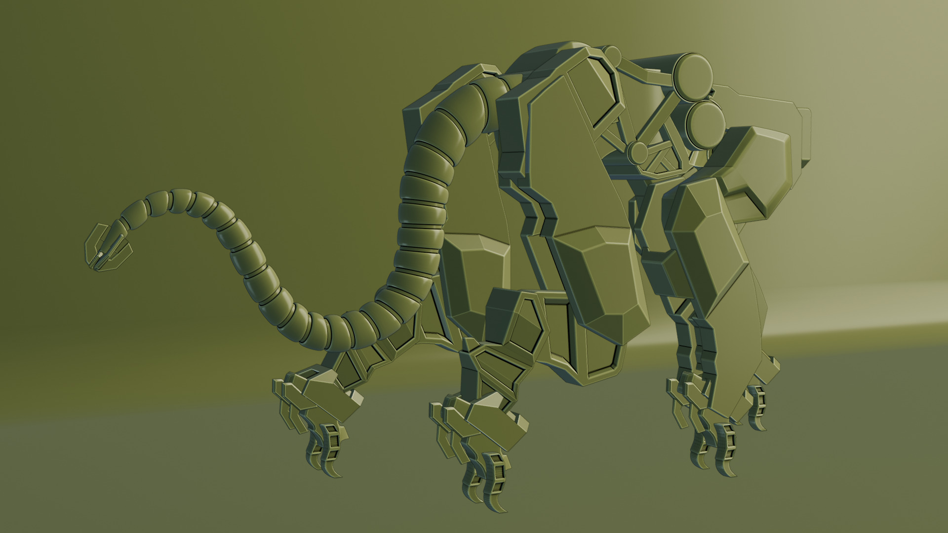 Sci-Fi Robot Futuristic Quadruped 3D model_56