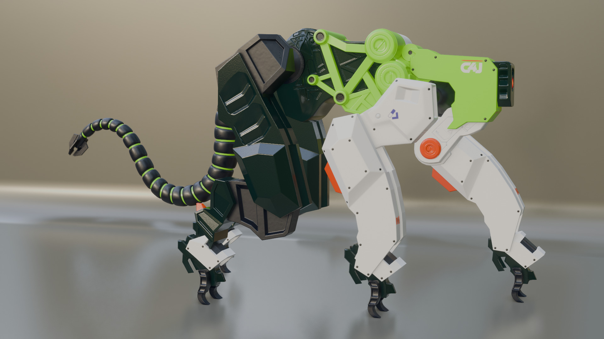 Sci-Fi Robot Futuristic Quadruped 3D model_24
