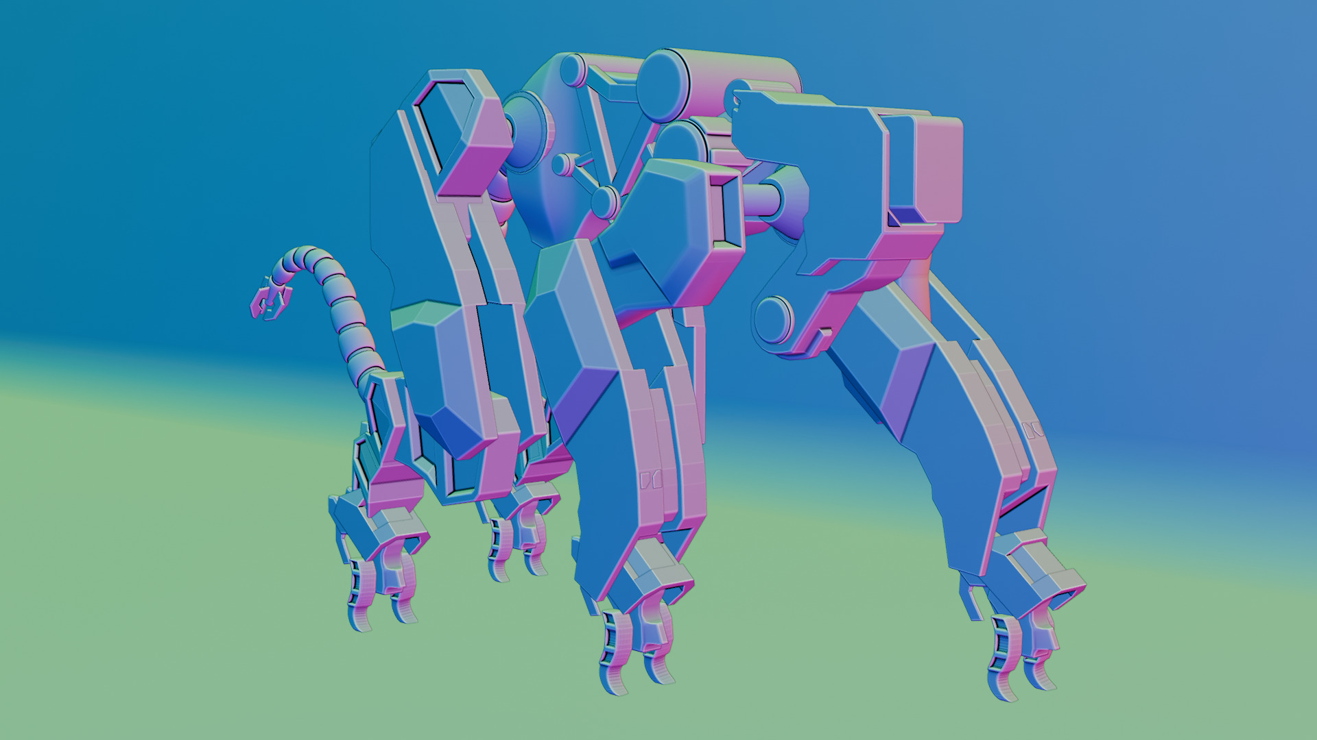 Sci-Fi Robot Futuristic Quadruped 3D model_51