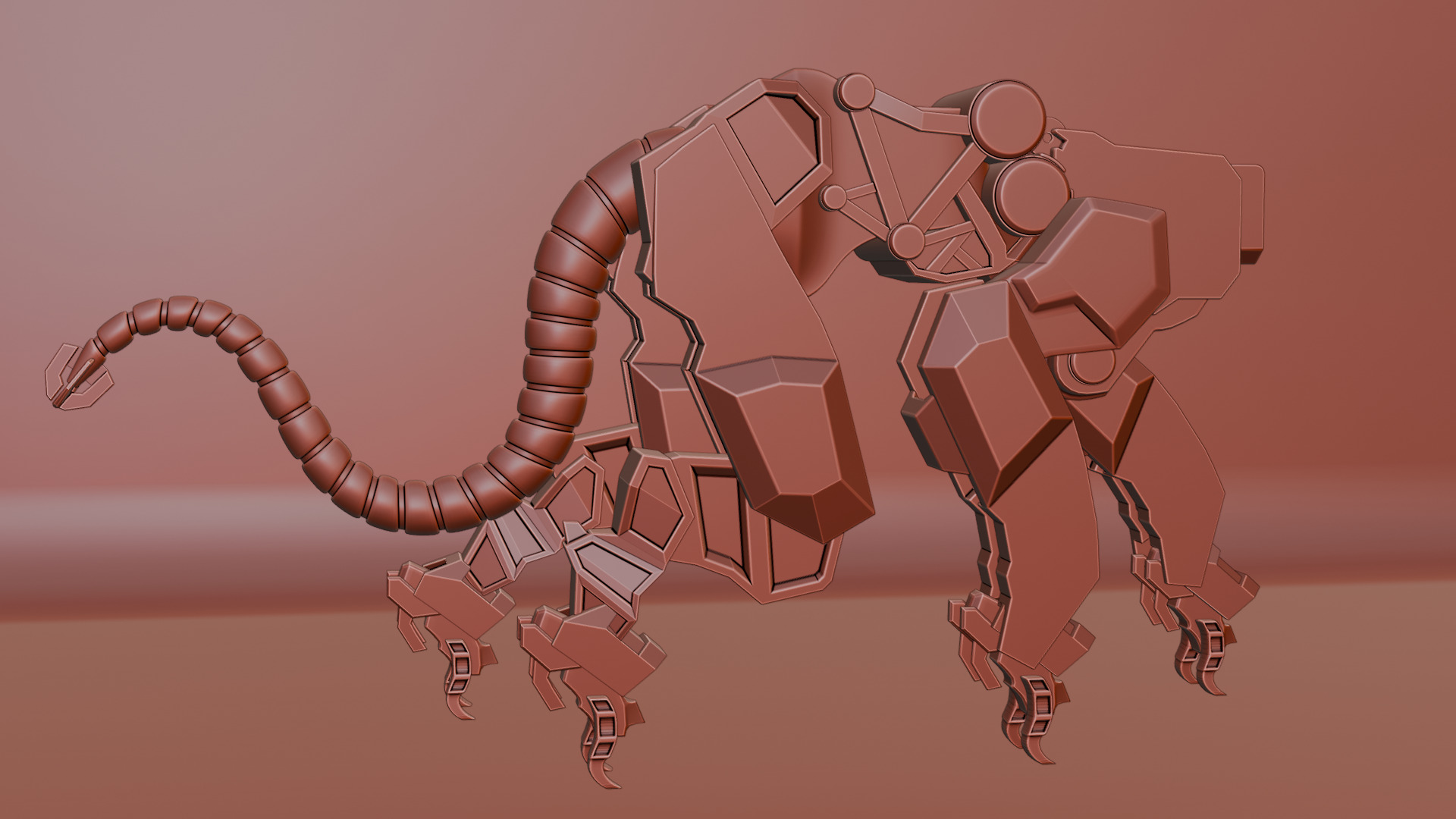 Sci-Fi Robot Futuristic Quadruped 3D model_62