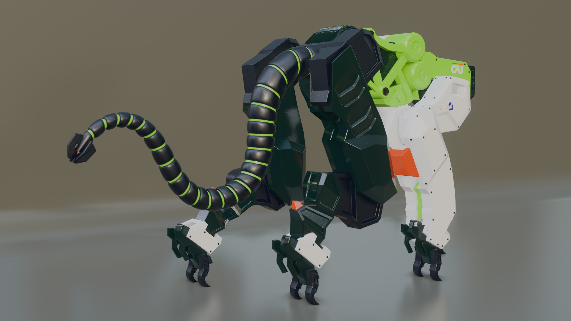 Sci-Fi Robot Futuristic Quadruped 3D model_41