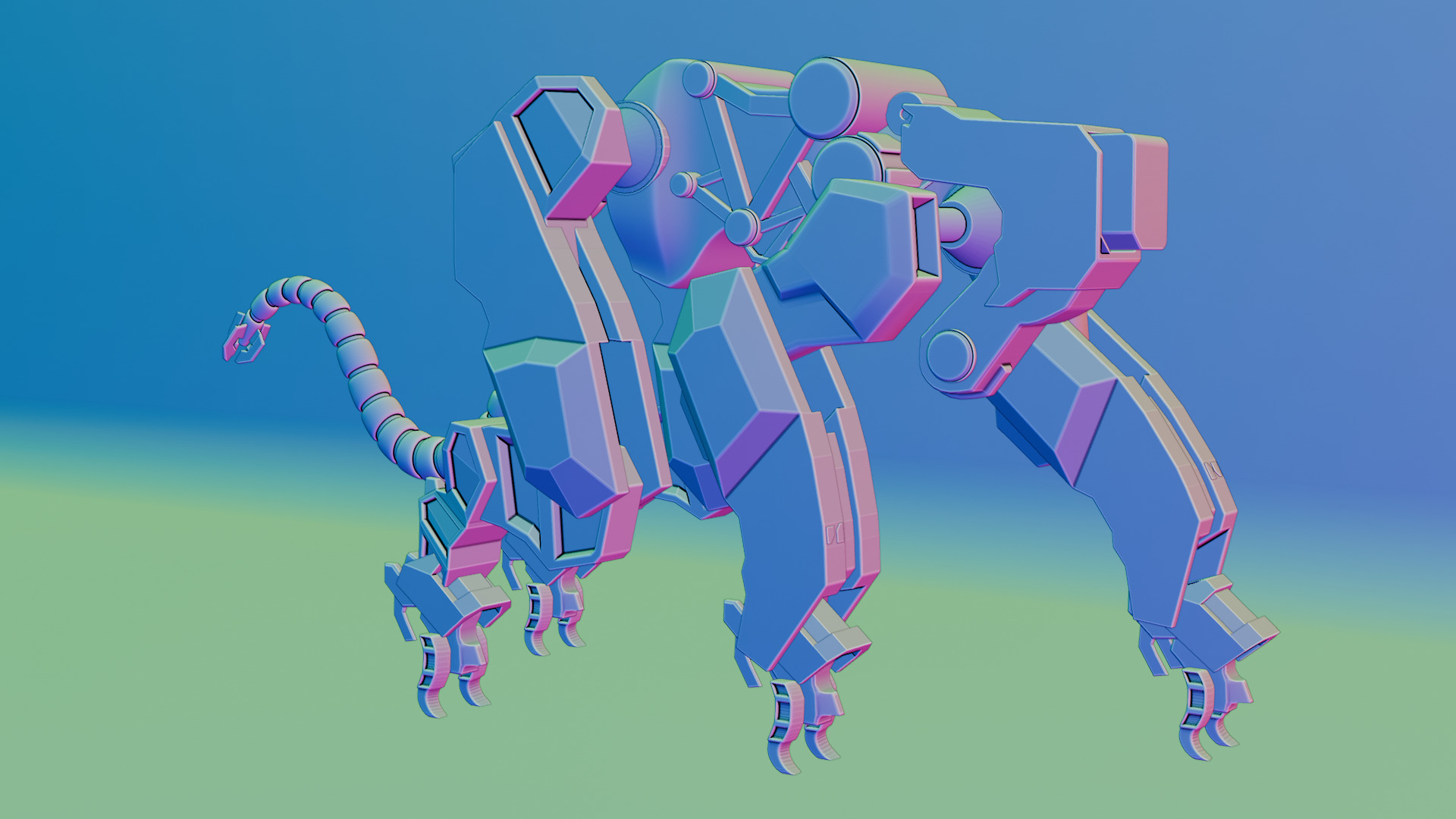 Sci-Fi Robot Futuristic Quadruped 3D model_65