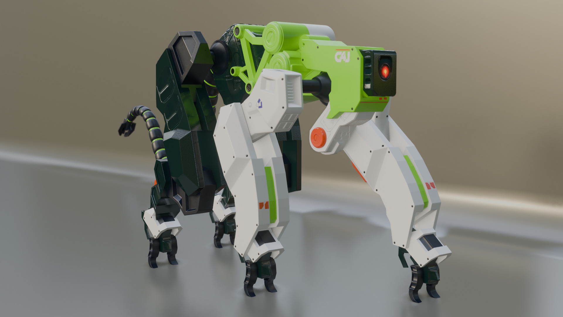 Sci-Fi Robot Futuristic Quadruped 3D model_25