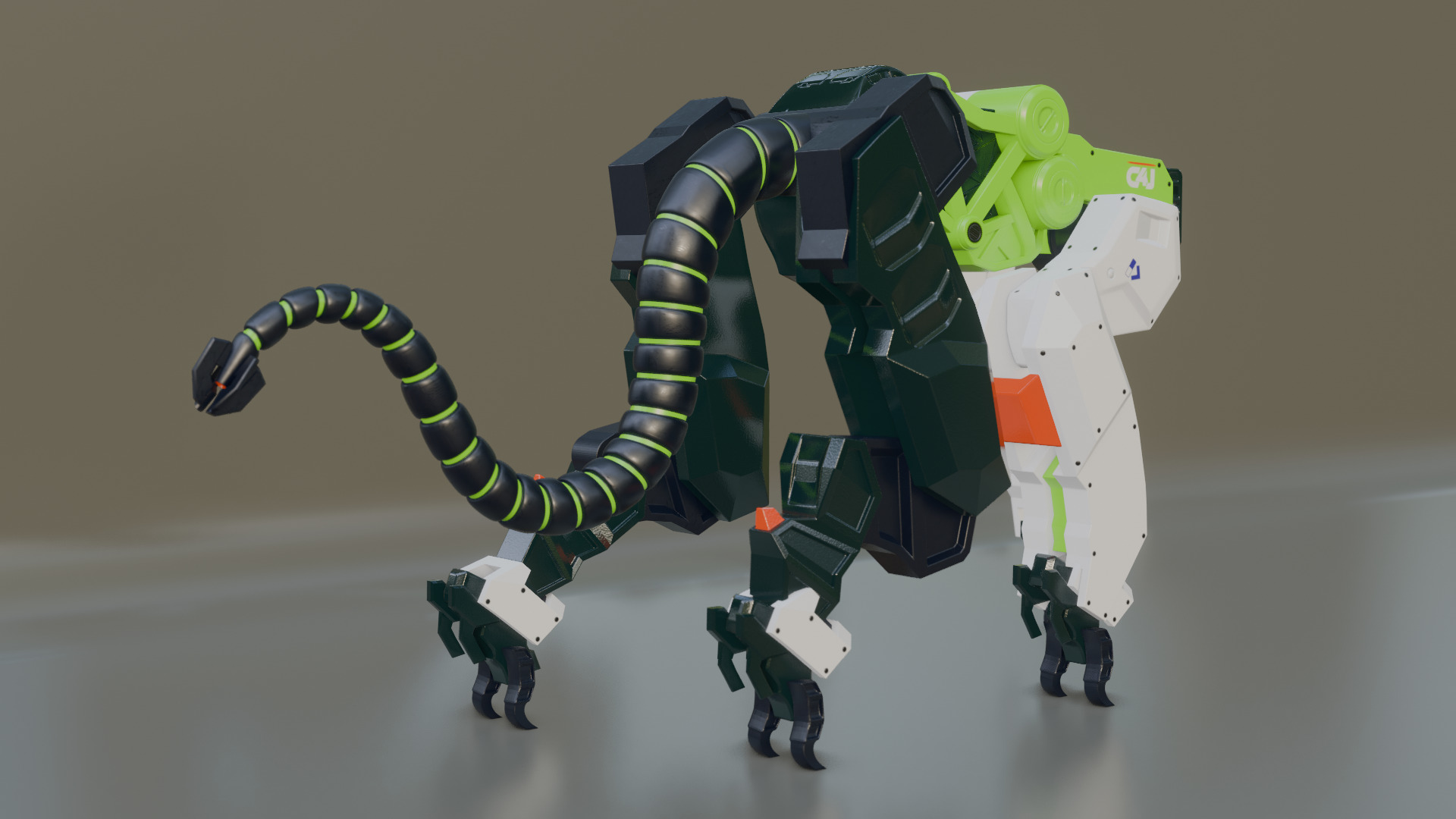 Sci-Fi Robot Futuristic Quadruped 3D model_36