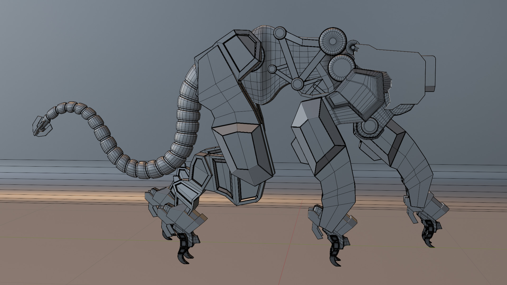 Sci-Fi Robot Futuristic Quadruped 3D model_72