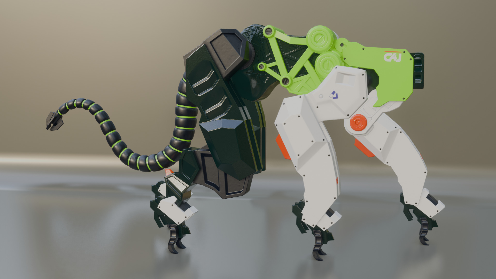 Sci-Fi Robot Futuristic Quadruped 3D model_22