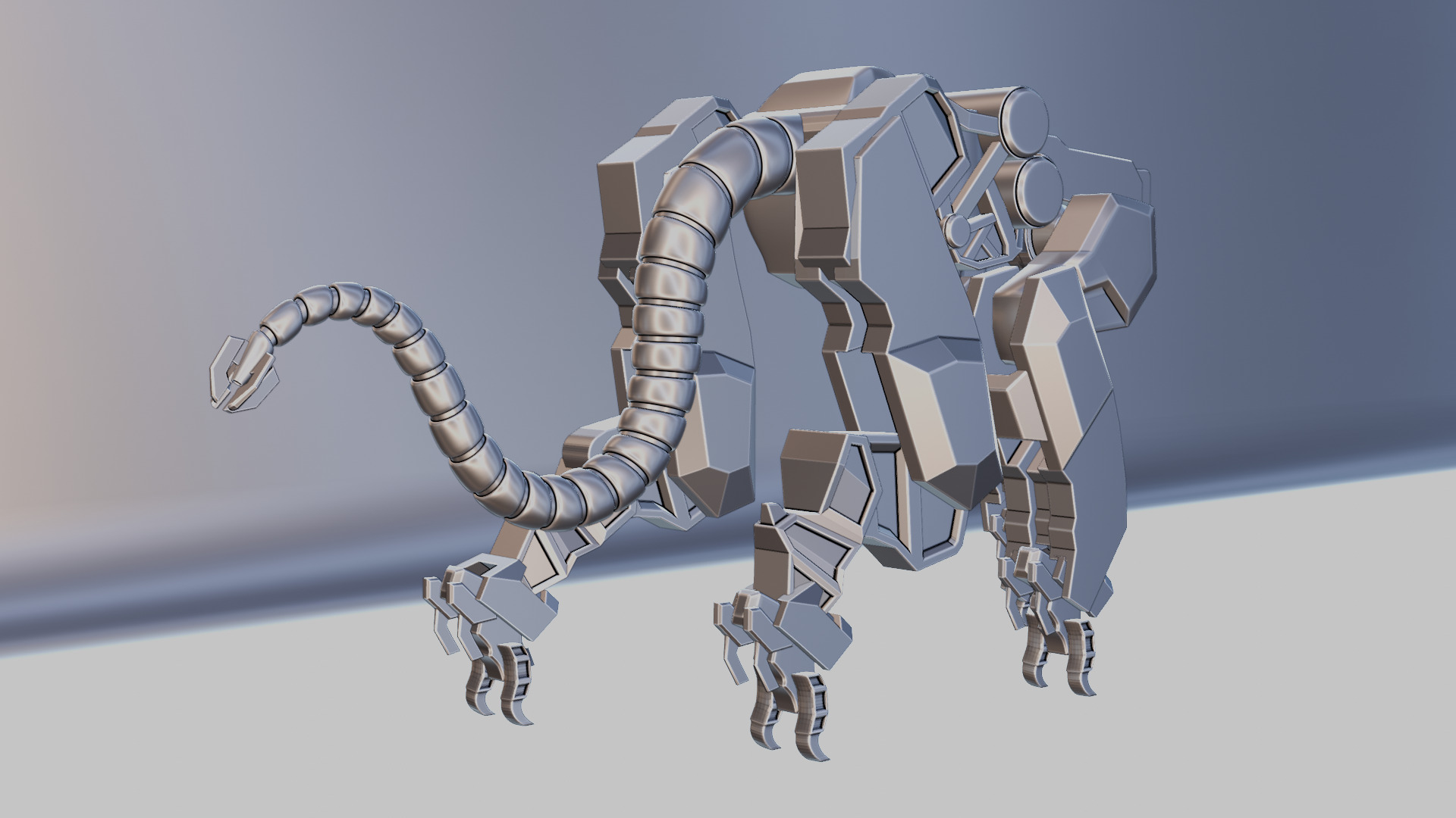 Sci-Fi Robot Futuristic Quadruped 3D model_64