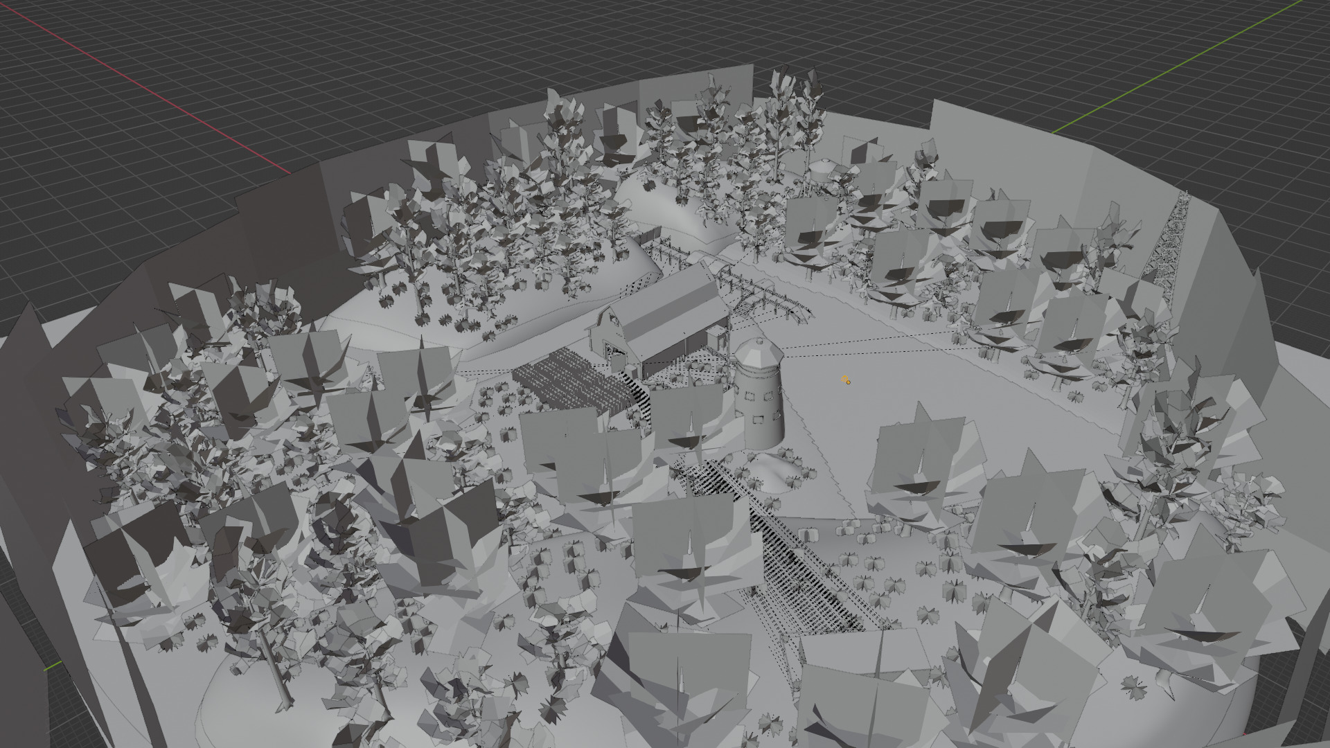 A Rustic Countryside Farm with Windmill and Riverside Barn 3D model_4