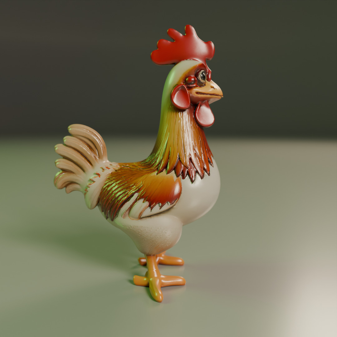 Rooster 3D print model_10
