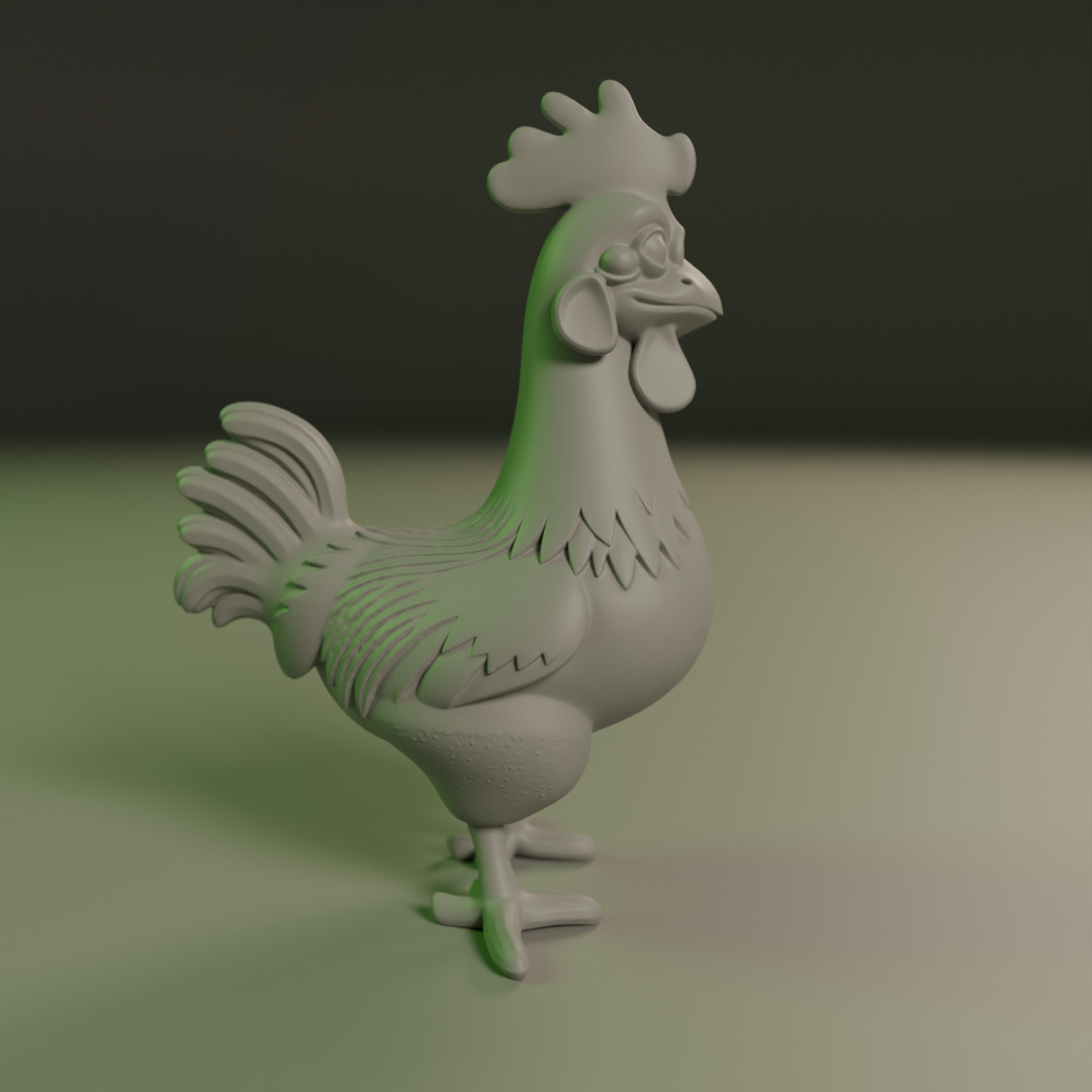 Rooster 3D print model_7