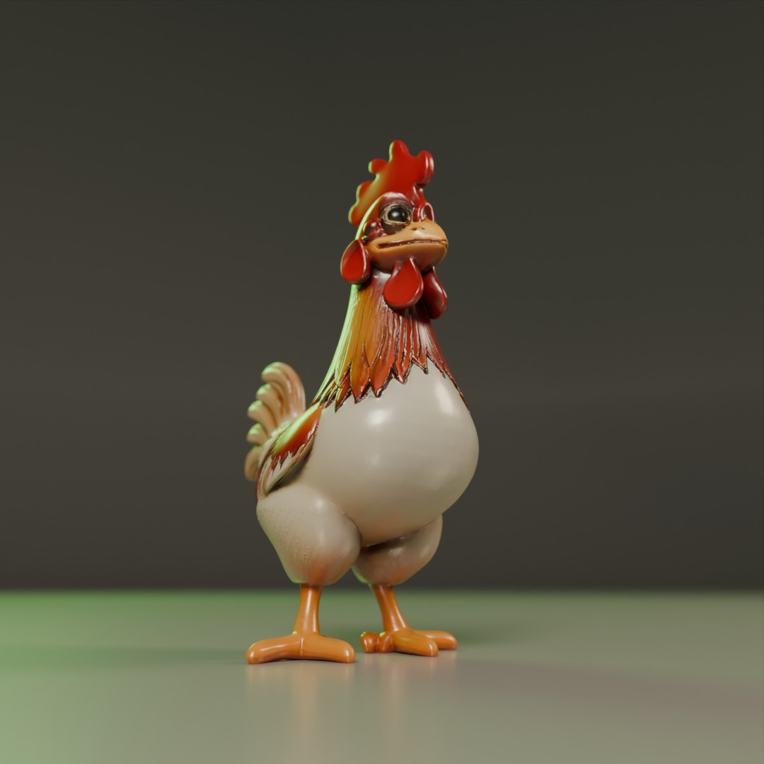 Rooster 3D print model_18